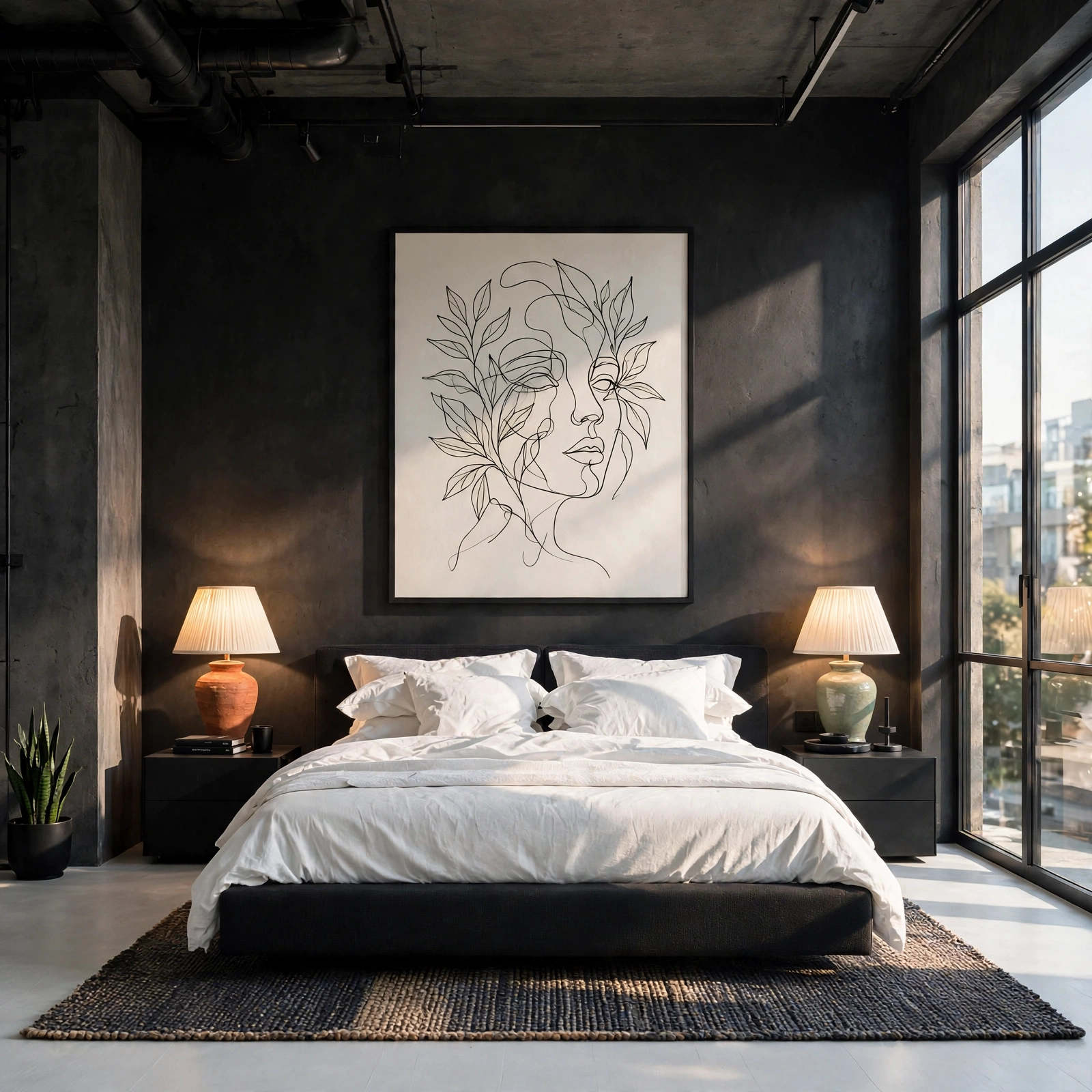 14. Abstract Line Drawing for Wall Decor Bedroom