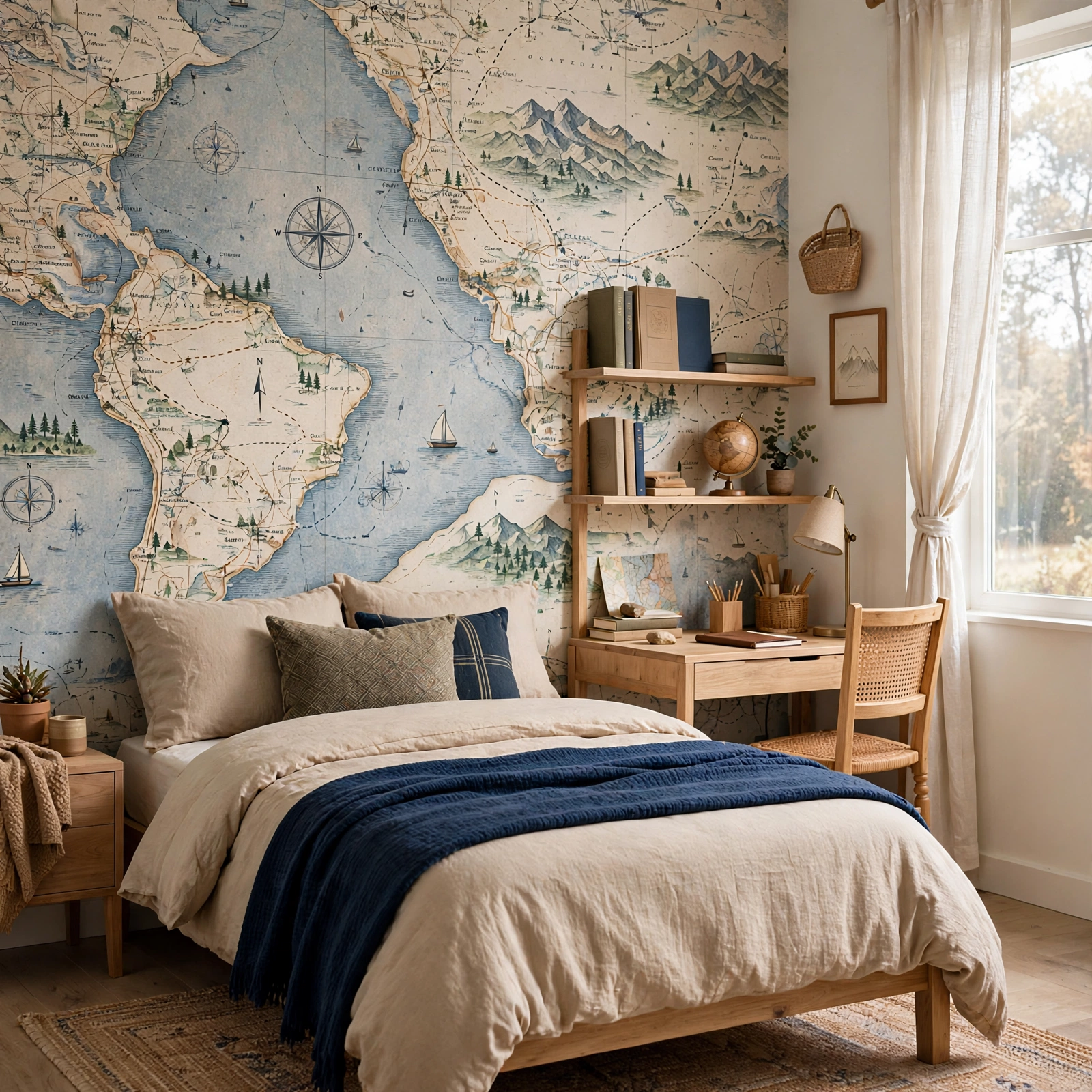 3. Adventure Map Wallpaper for Boys Bedroom Ideas