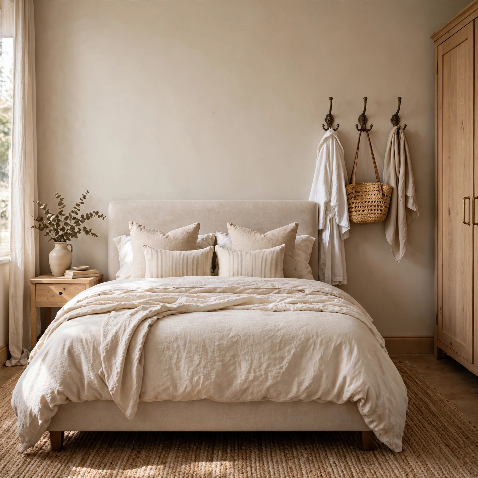 11. Antique Brass Hooks for Bedroom Decor