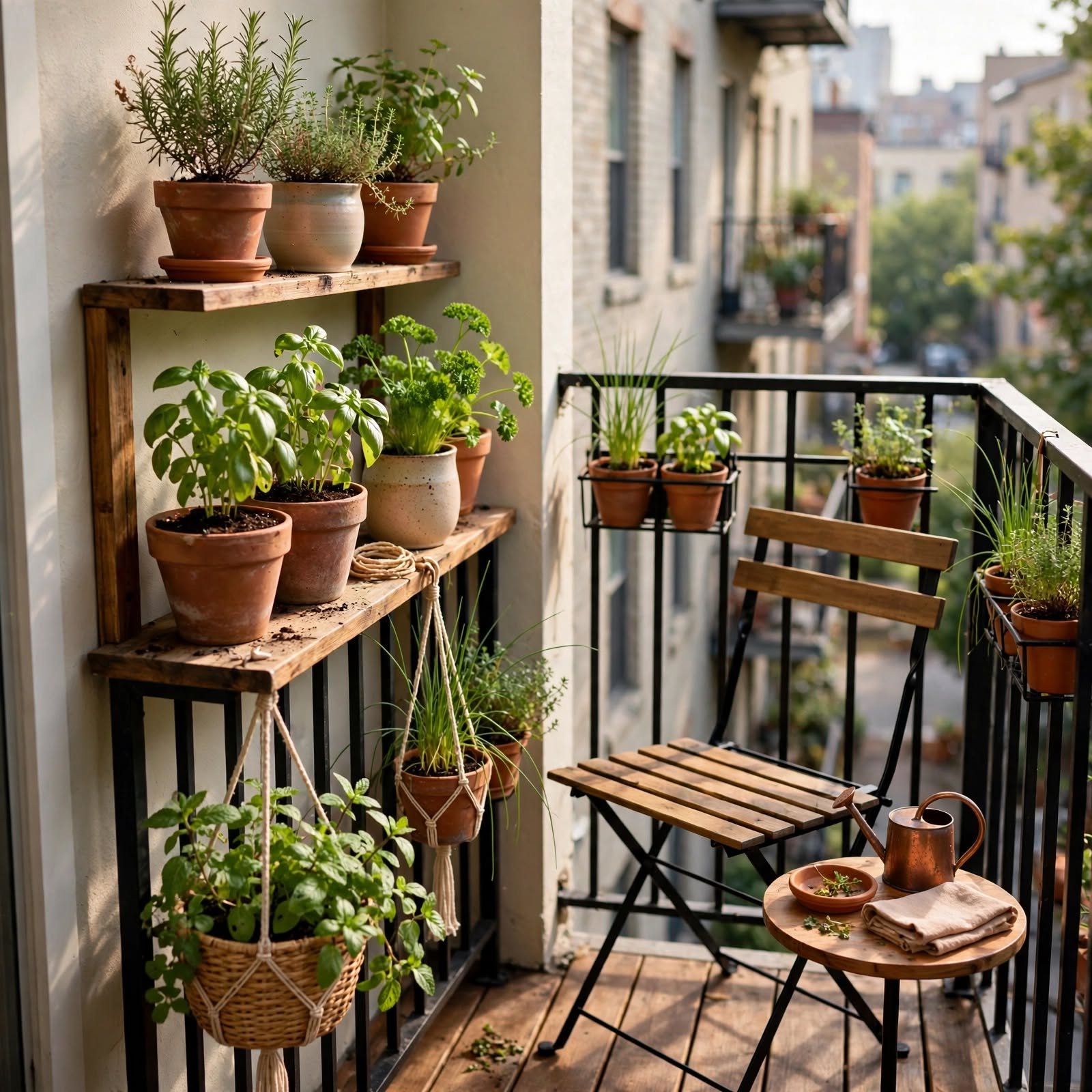 12. Balcony Herb Garden for Apartment