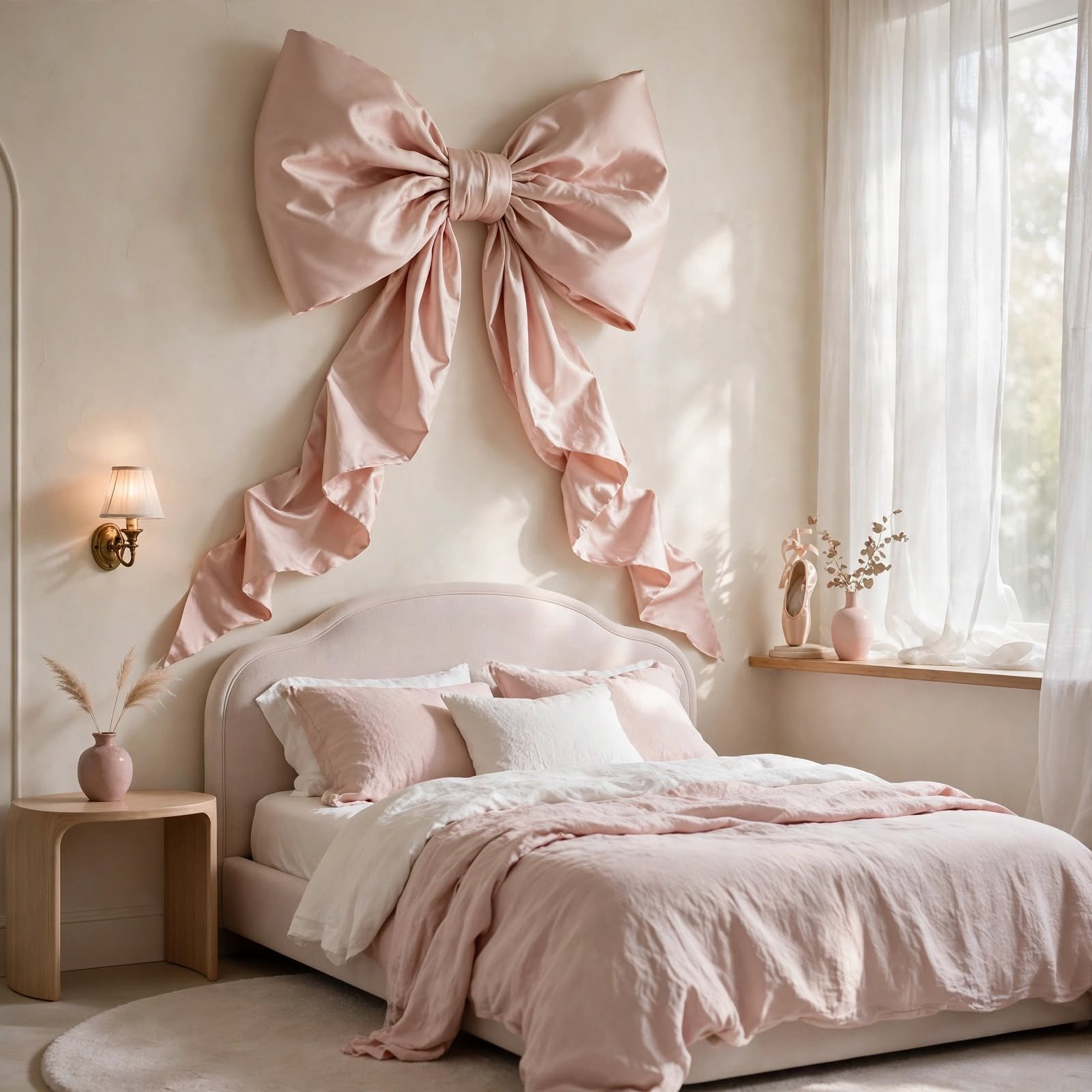 14. Balletcore Ribbon Wall Bow for Aesthetic Wall Decor