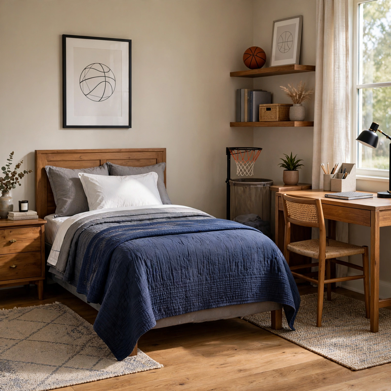 6. Basketball Hoop Hamper for Boys Bedroom Ideas