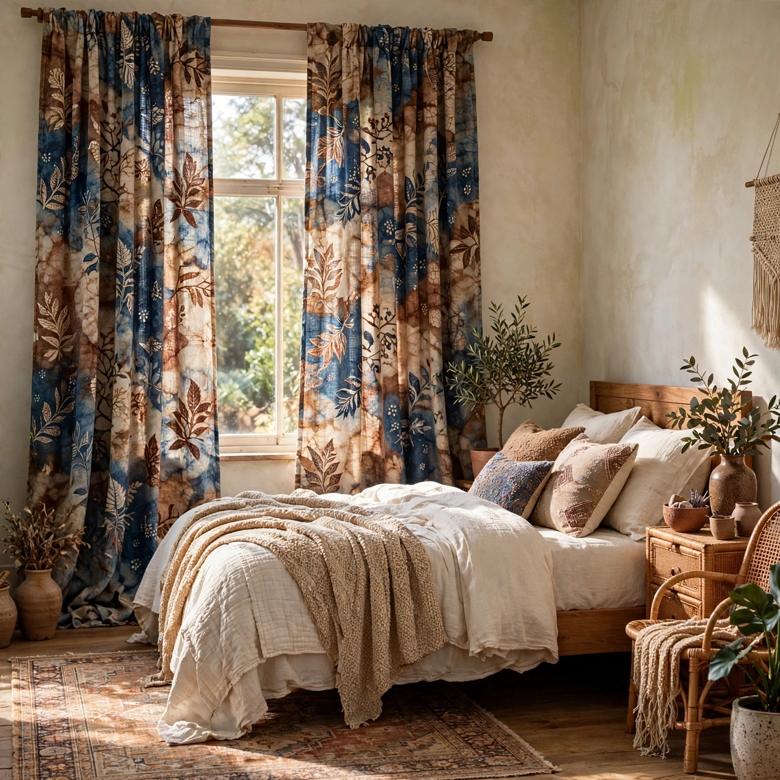 7. Batik Print Curtain for a Boho Bedroom