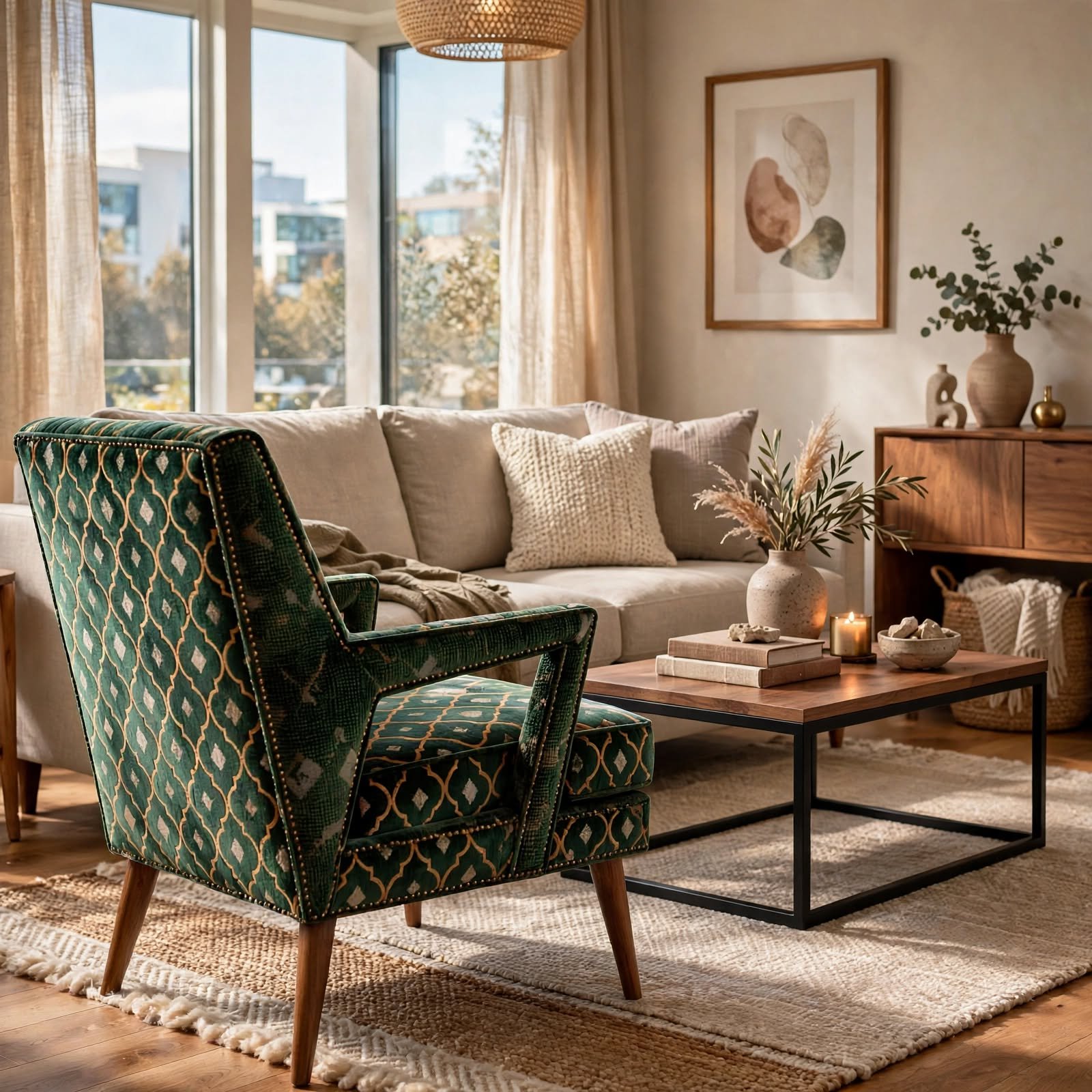 4. Bold Accent Chair for Apartment Inspiration