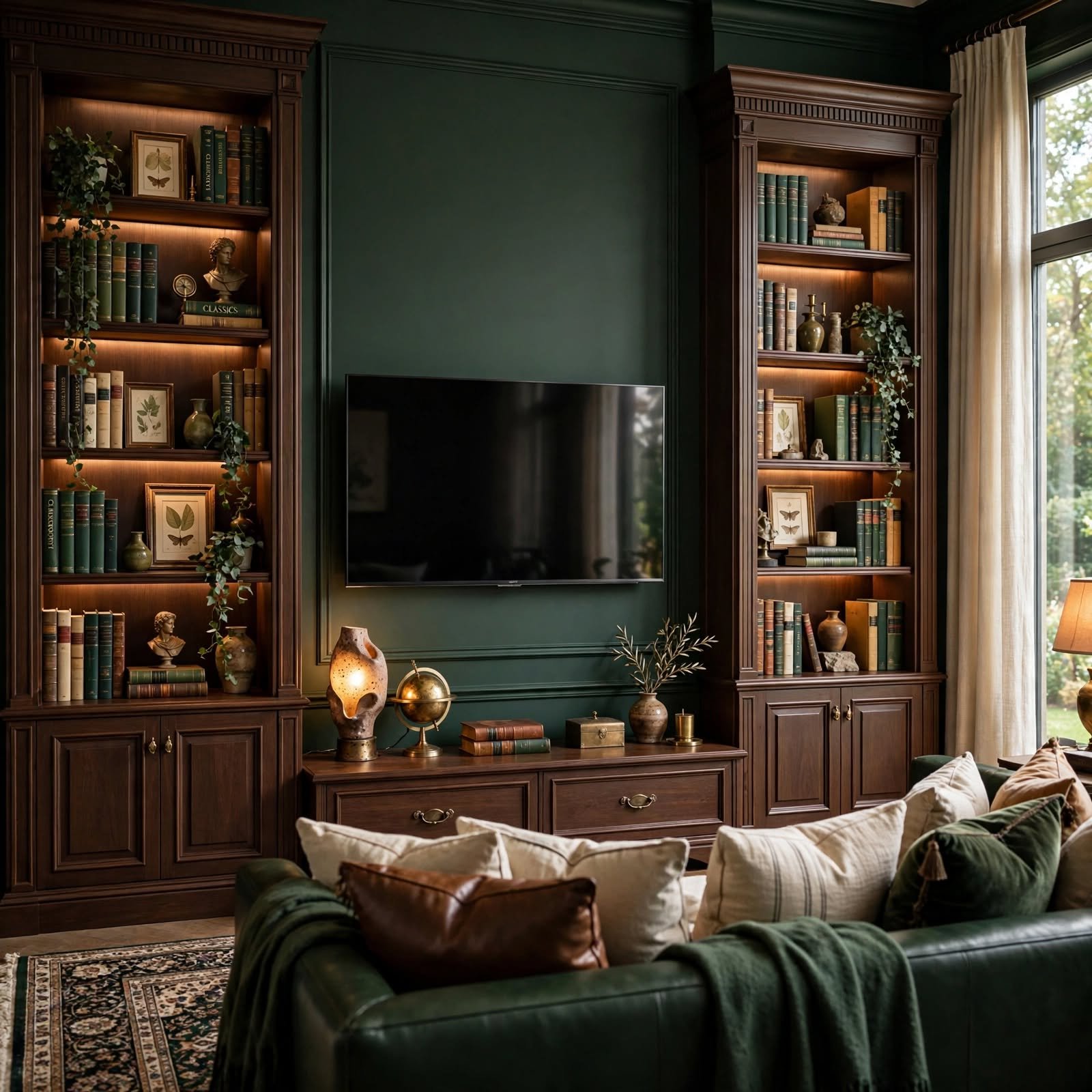 8. Bookshelf Flanking Units for TV Wall Decor