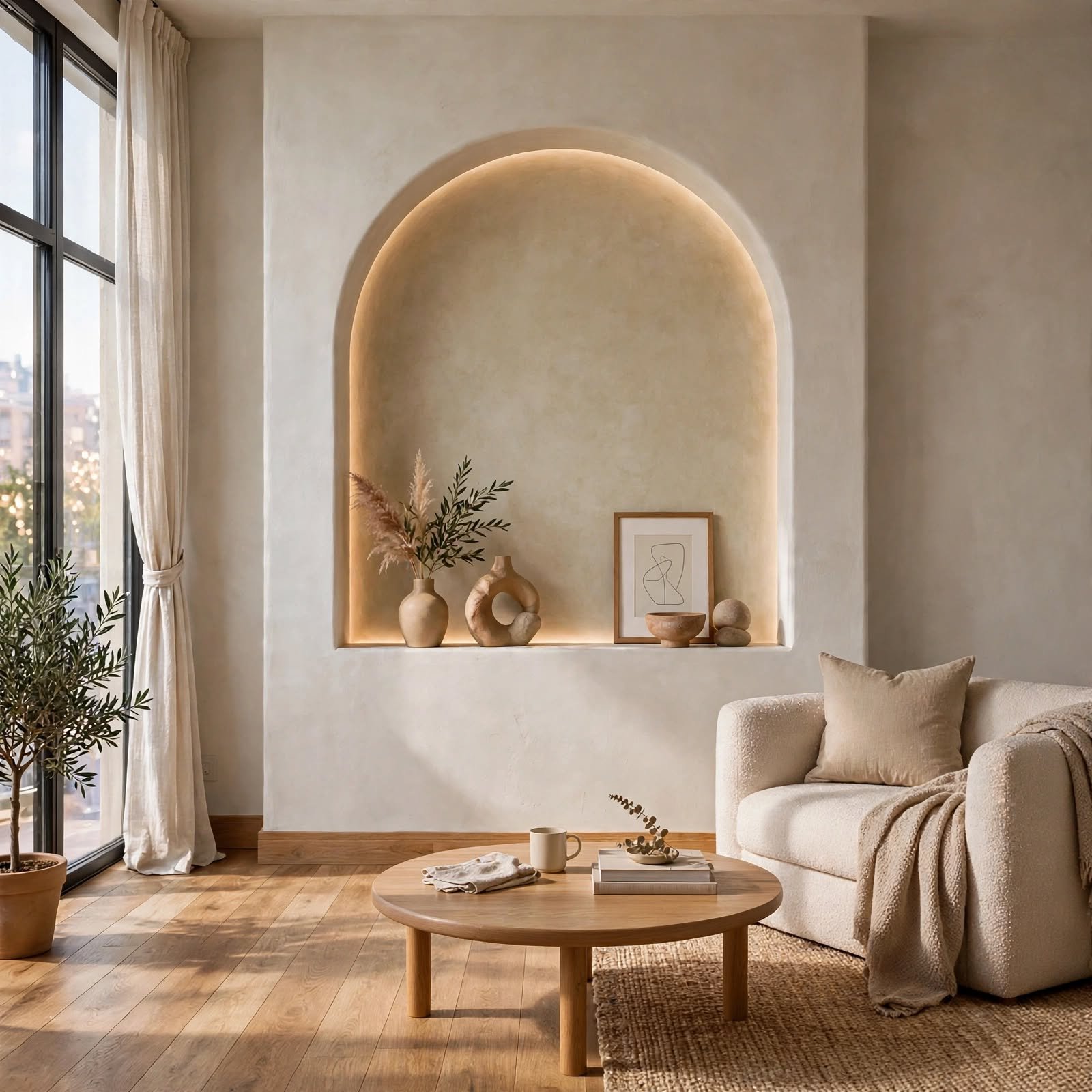 4. Built-In Wall Niche for Apartment Interior