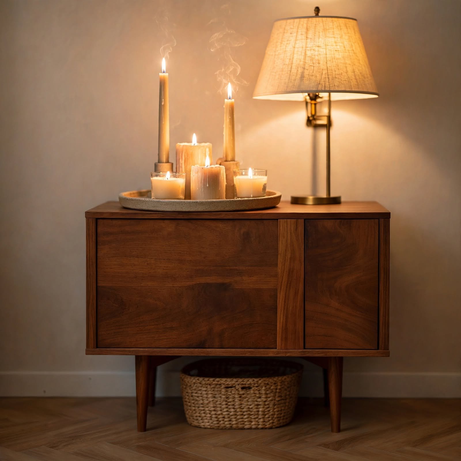 9. Candle Cluster Styling for Cozy Apartment
