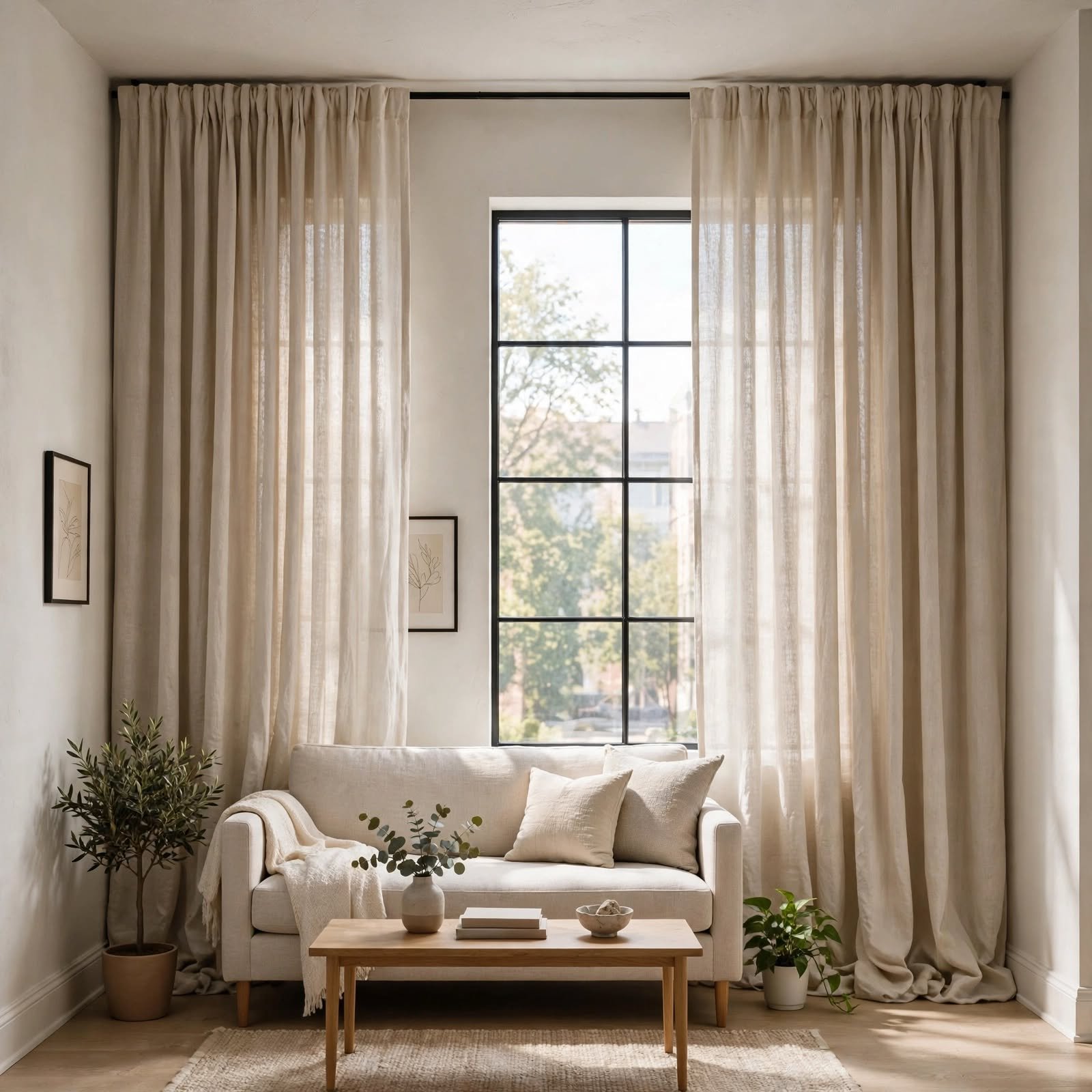 7. Ceiling-Height Curtains for Small Apartment Living