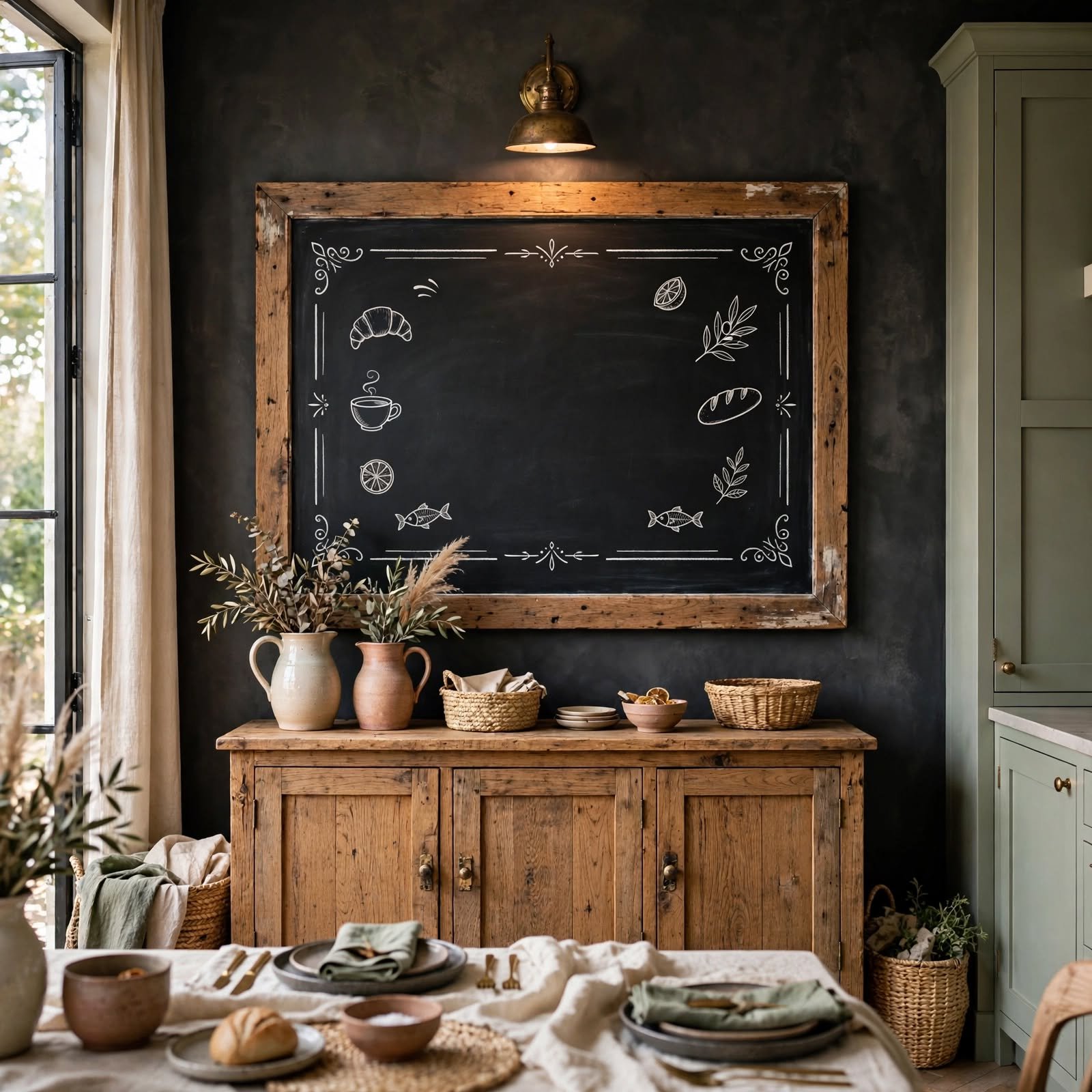 16. Chalkboard Menu Frame for Wall Decor Ideas