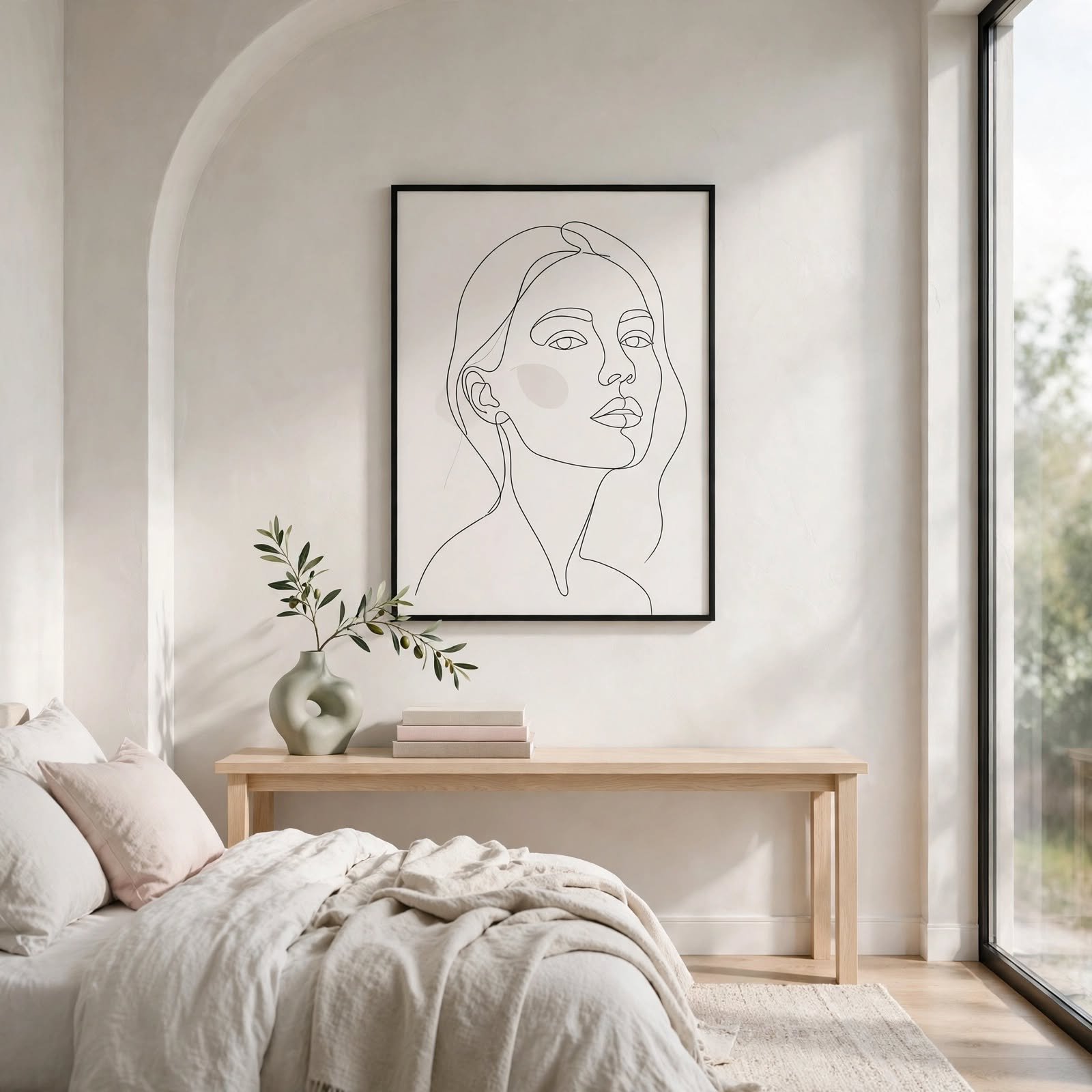 10. Clean Girl Single-Line Art Print for Aesthetic Wall Decor