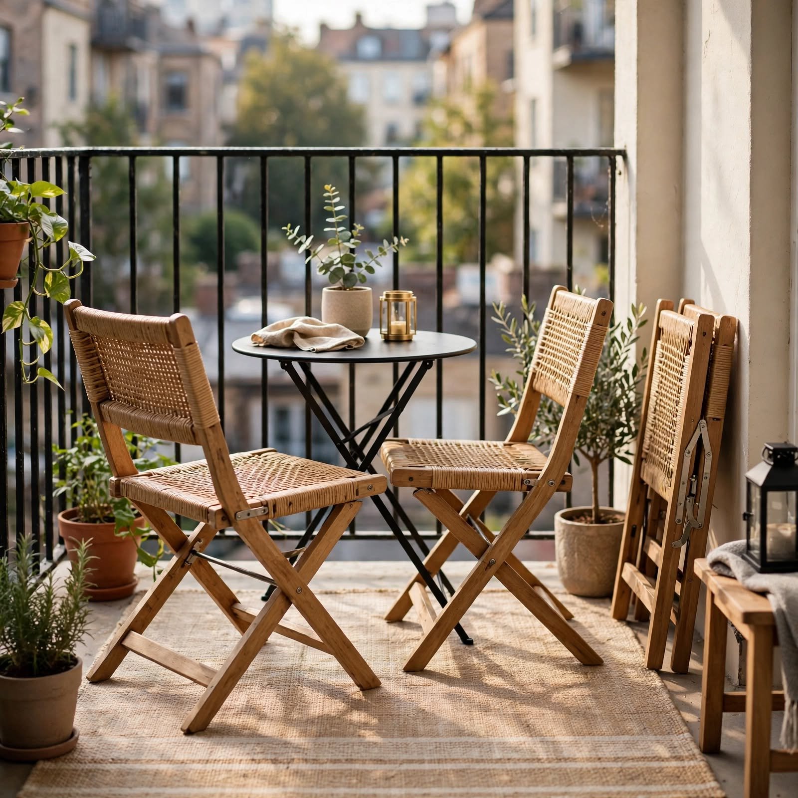 7. Compact Folding Chairs for Balcony Ideas Apartment
