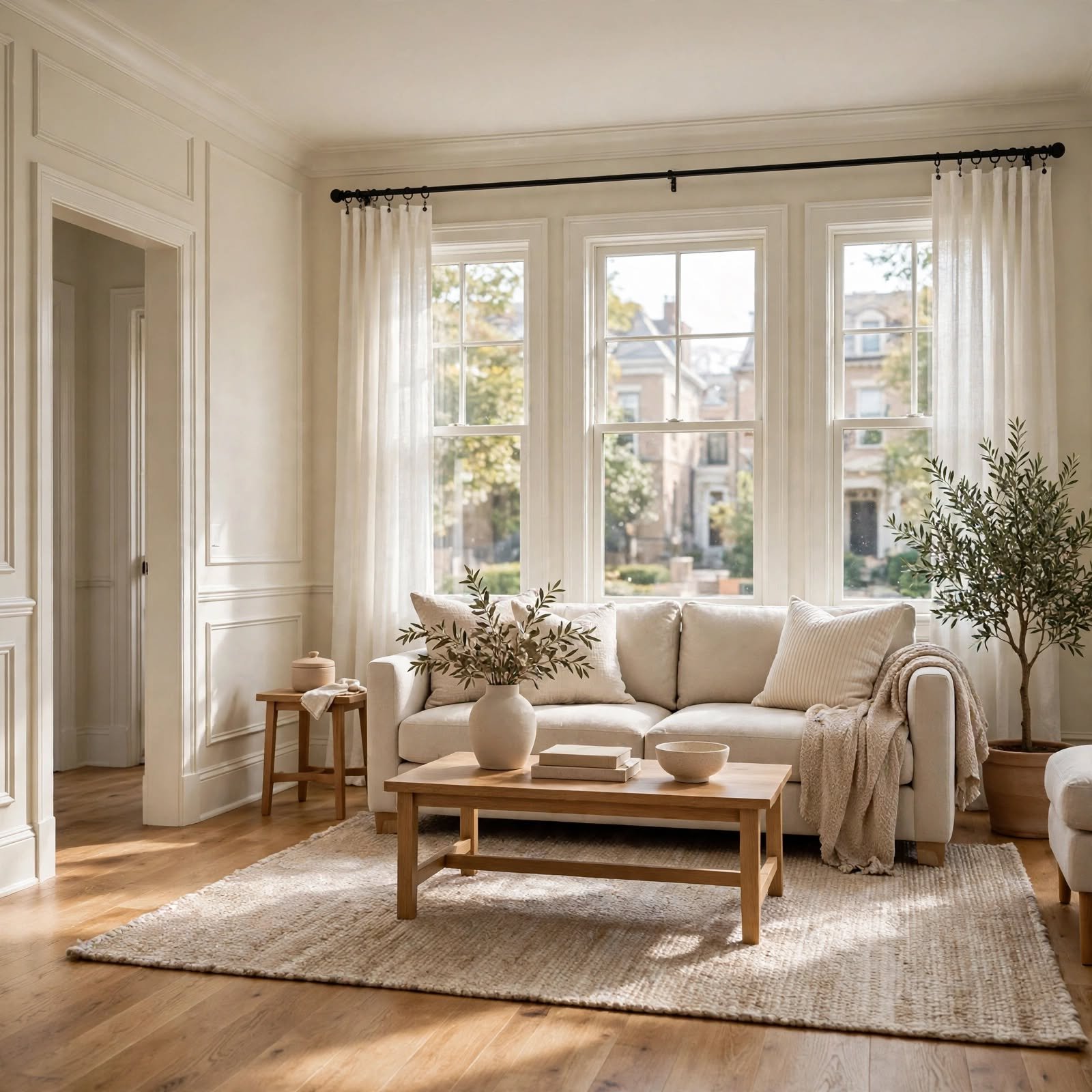 11. Consistent Trim Color Scheme for Apartment Interior