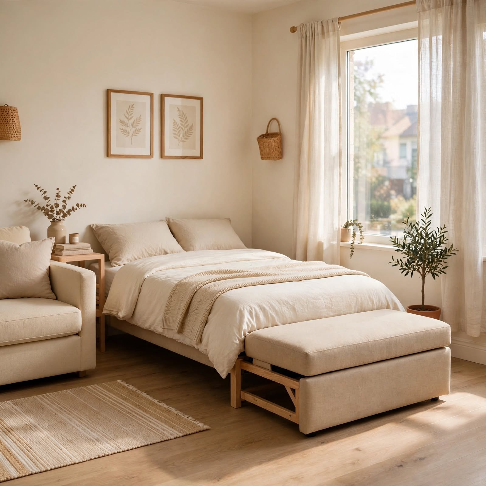 6. Convertible Ottoman Bed for Small Apartment Living