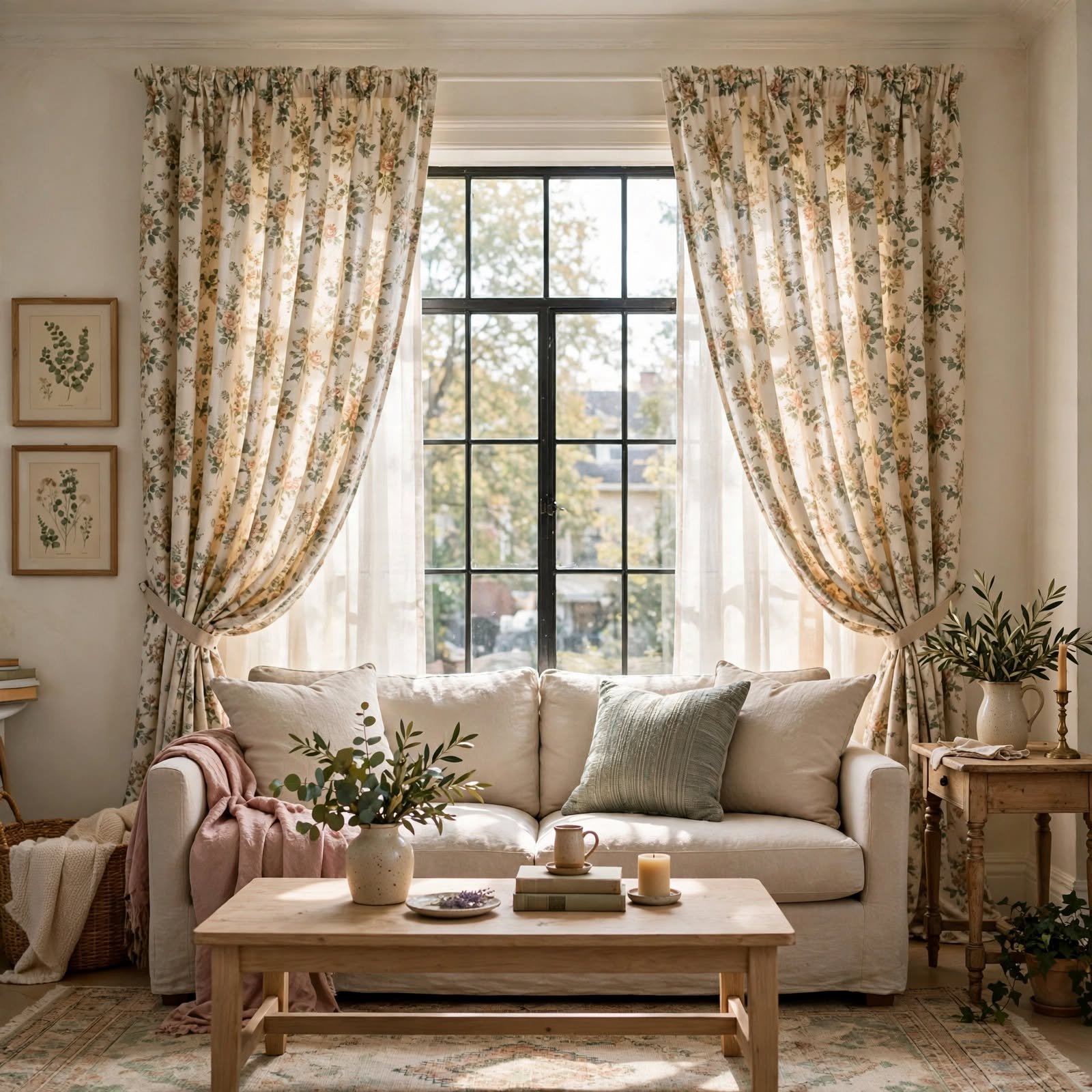 1. Cottagecore Curtain Fabric for Apartment Aesthetic