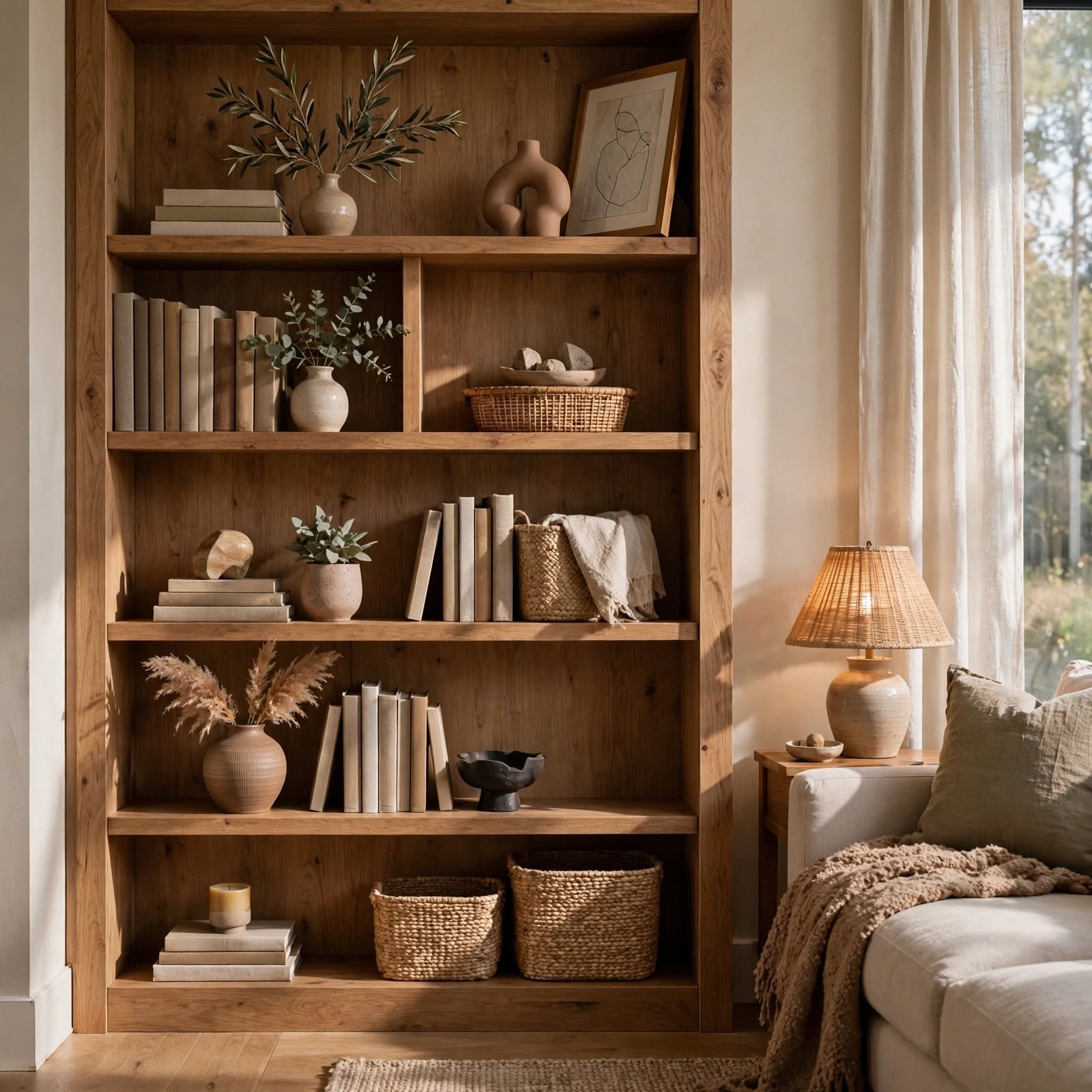 12. Curated Bookshelf Styling for Apartment Inspiration