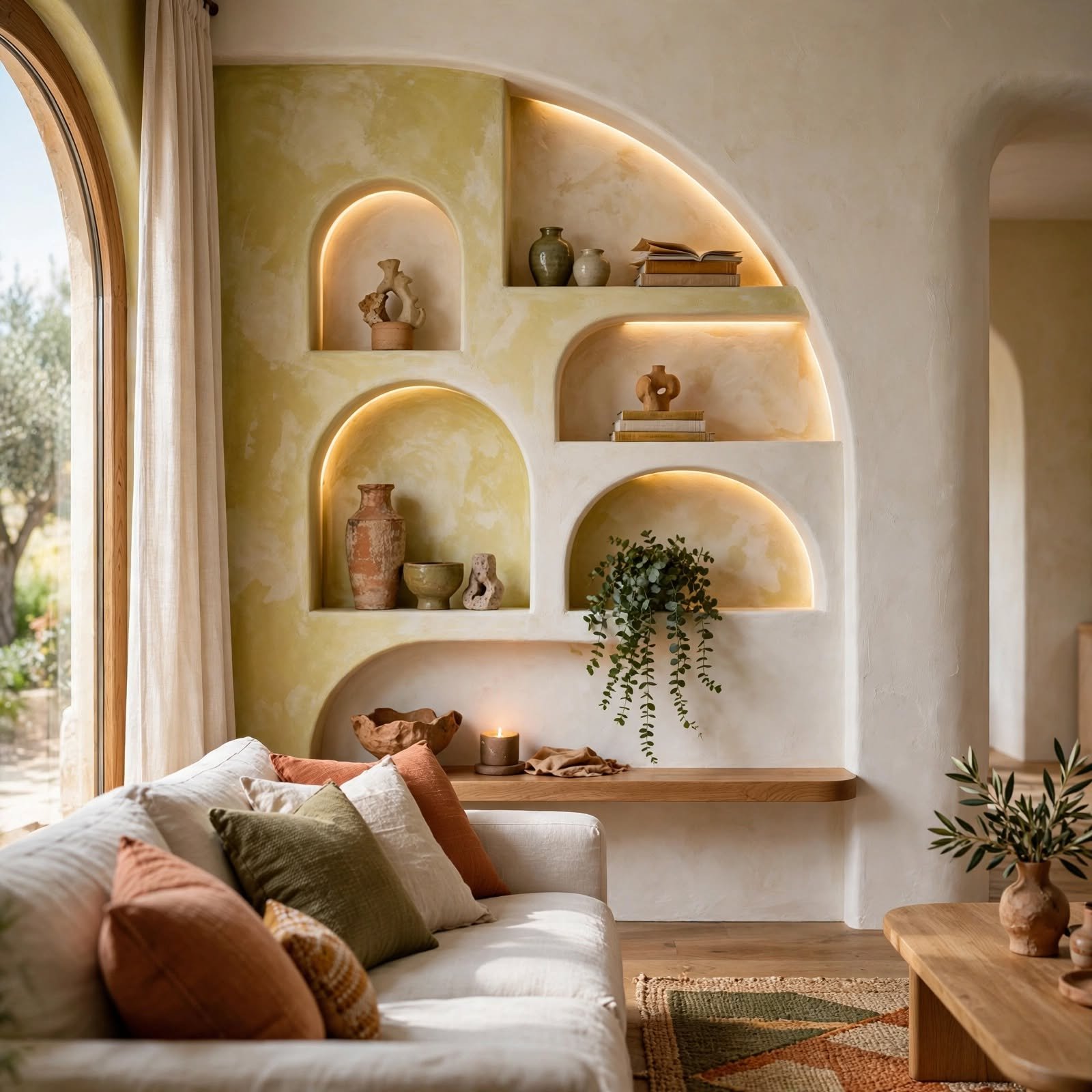 14. Curved Wall Niche Display for Wall Decor