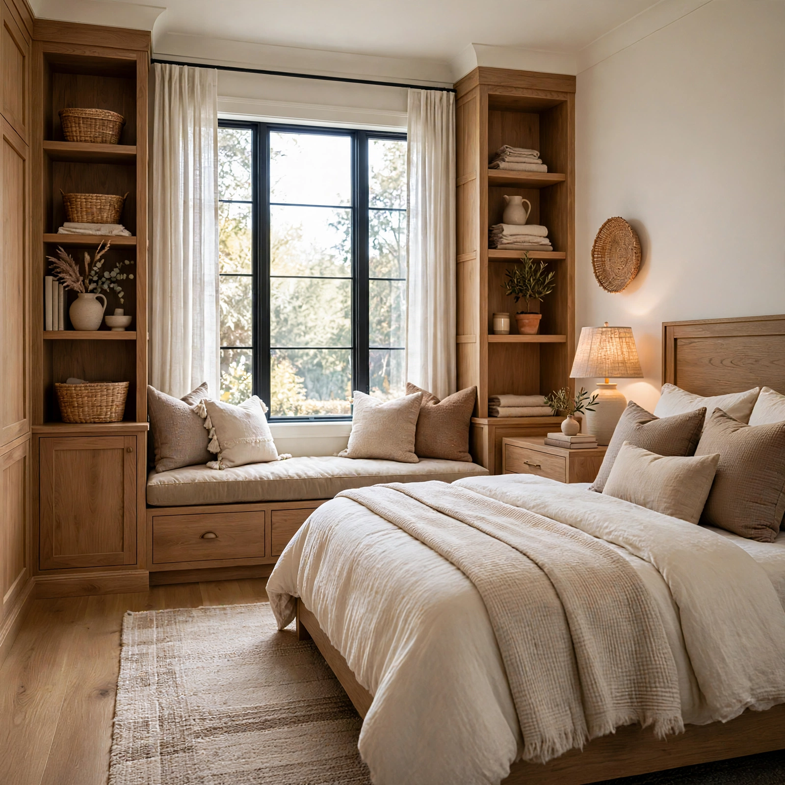 10. Custom Window Seat Nook for Bedroom Design Ideas