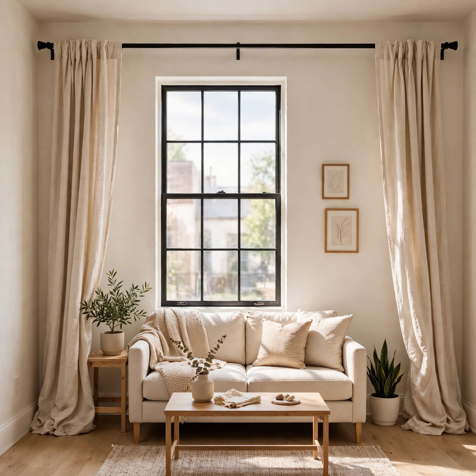 15. Expandable Curtain Rod Illusion for Small Apartment Living