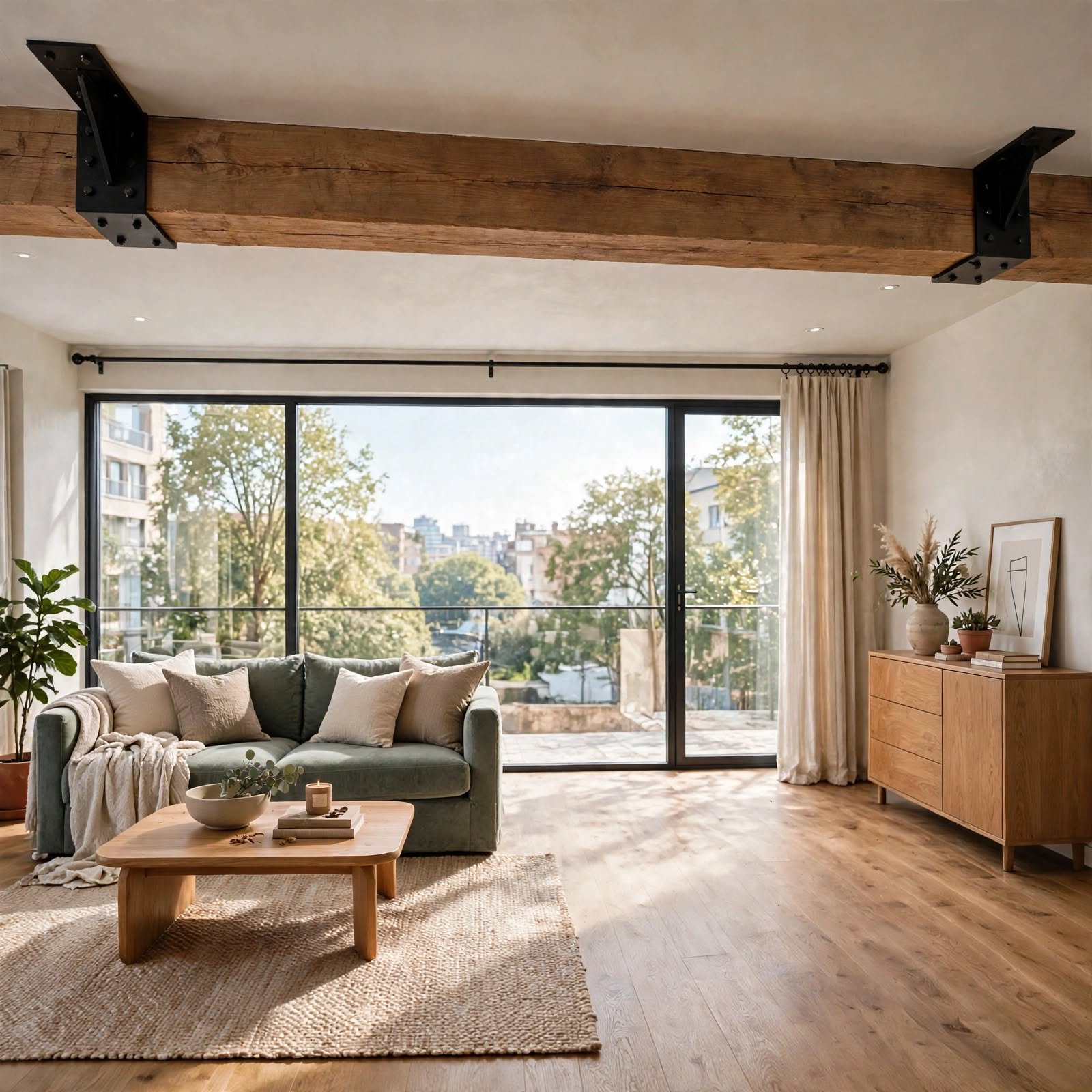 9. Exposed Structural Beam for Apartment Interior