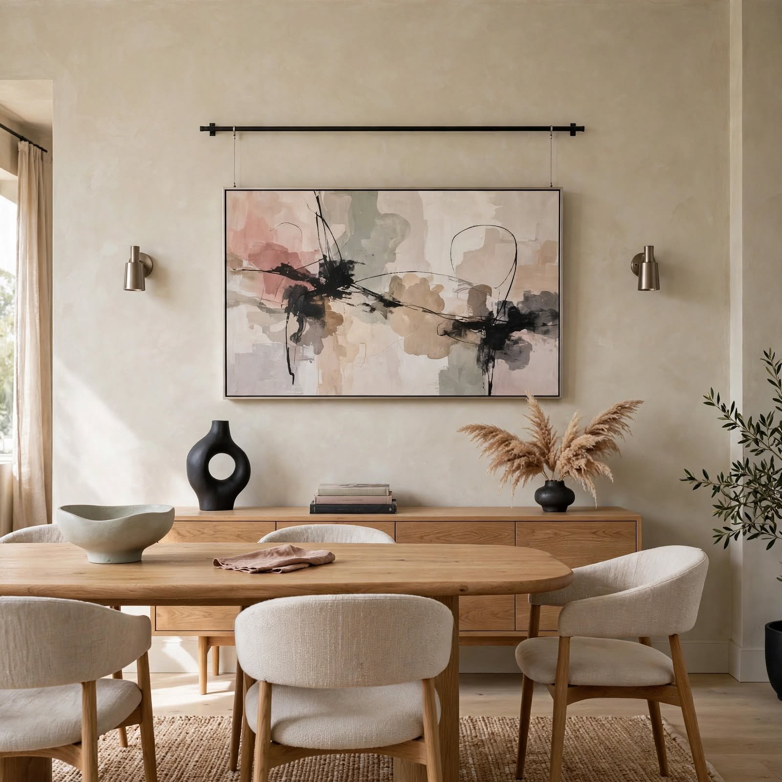 10. Eye-Level Hanging Standard for Wall Decor Design