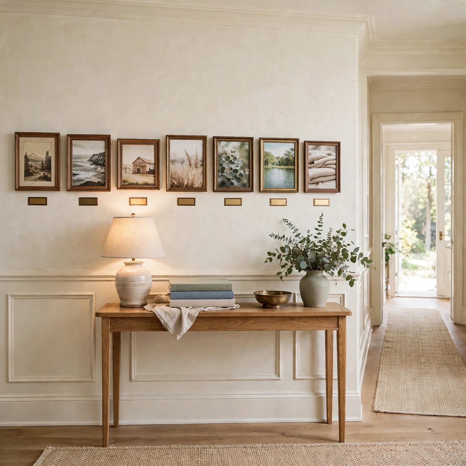 4. Family Photo Timeline Wall for Hallway Wall Decor Ideas