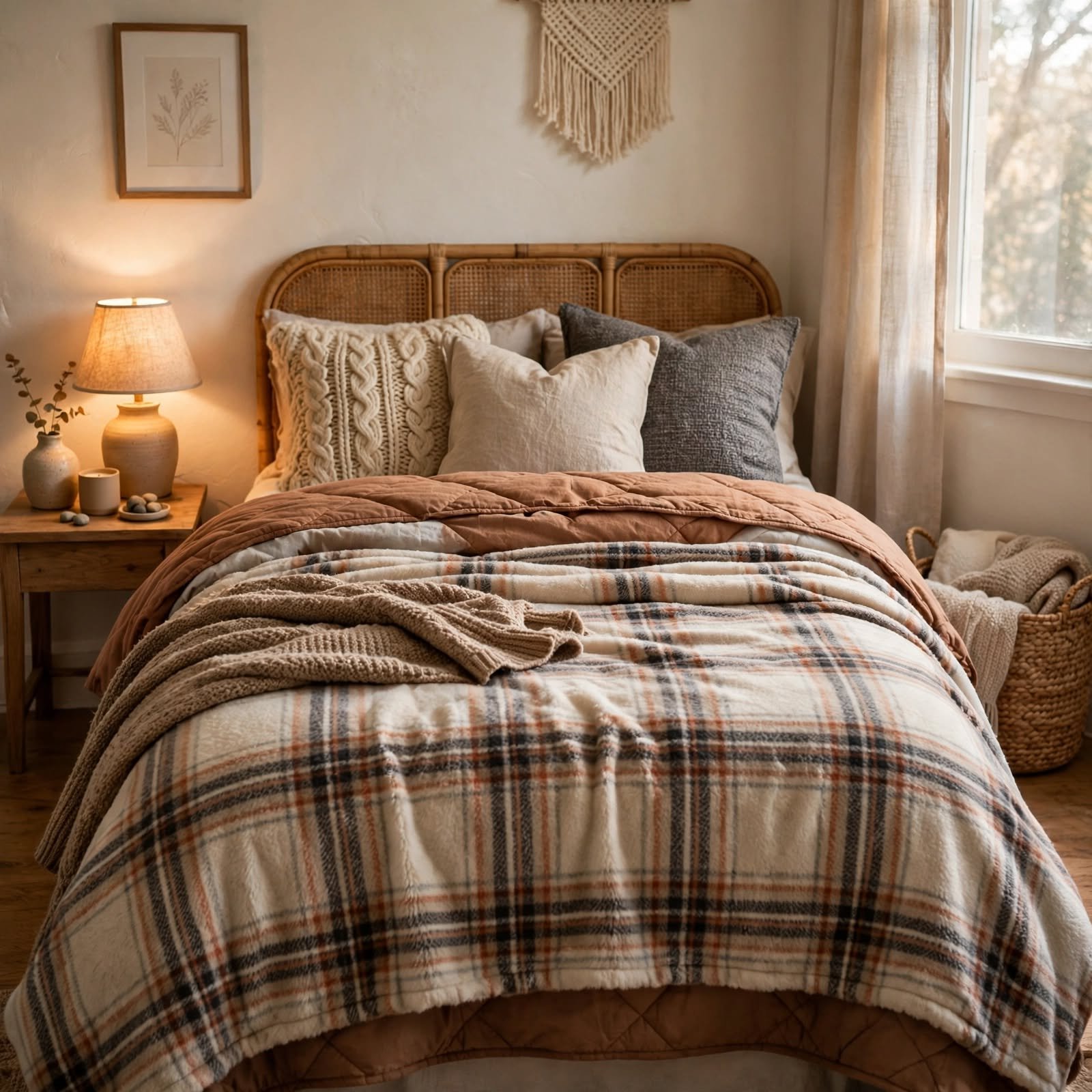 8. Flannel Bedding Layer for Cozy Apartment