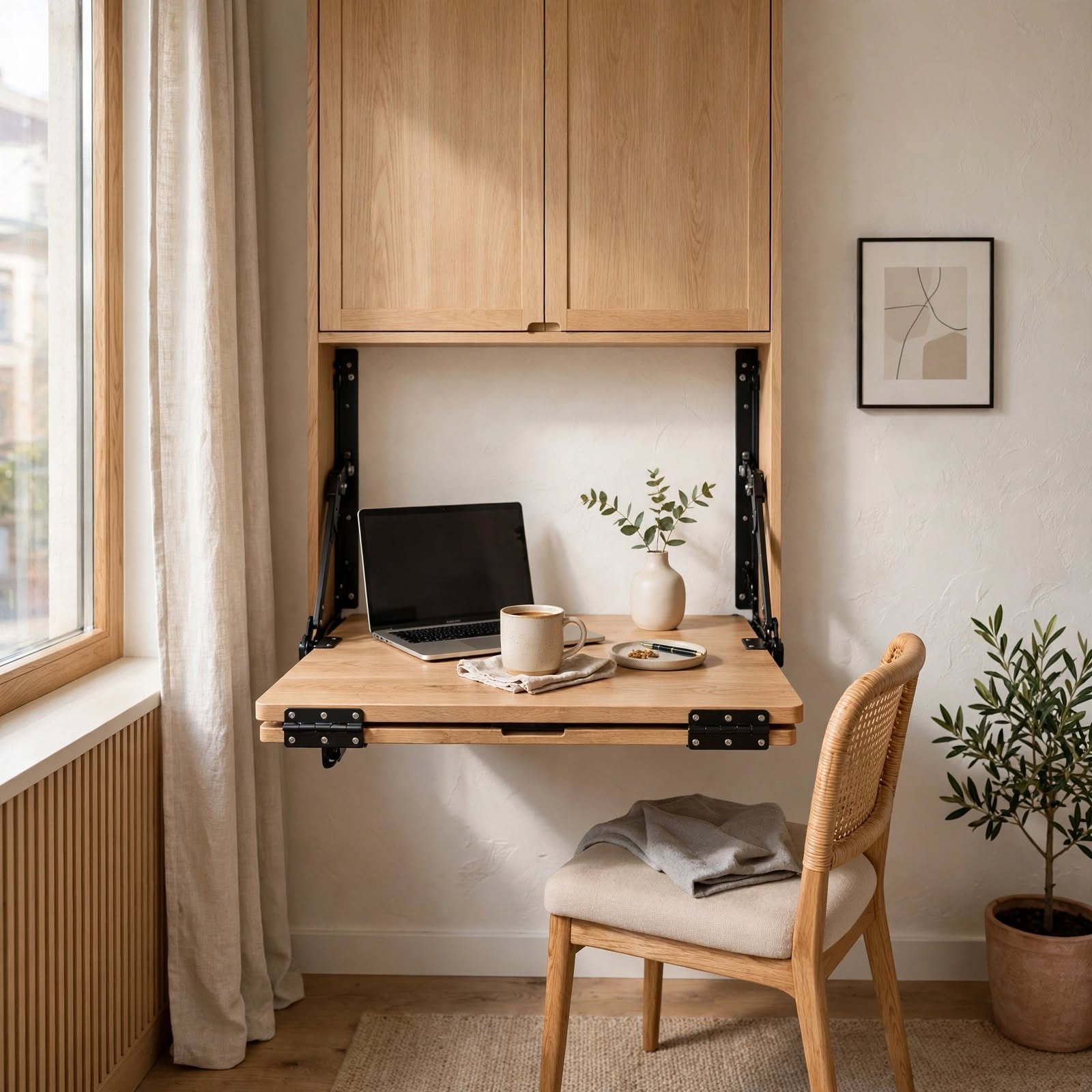 9. Fold-Down Wall Table for Small Apartment Ideas