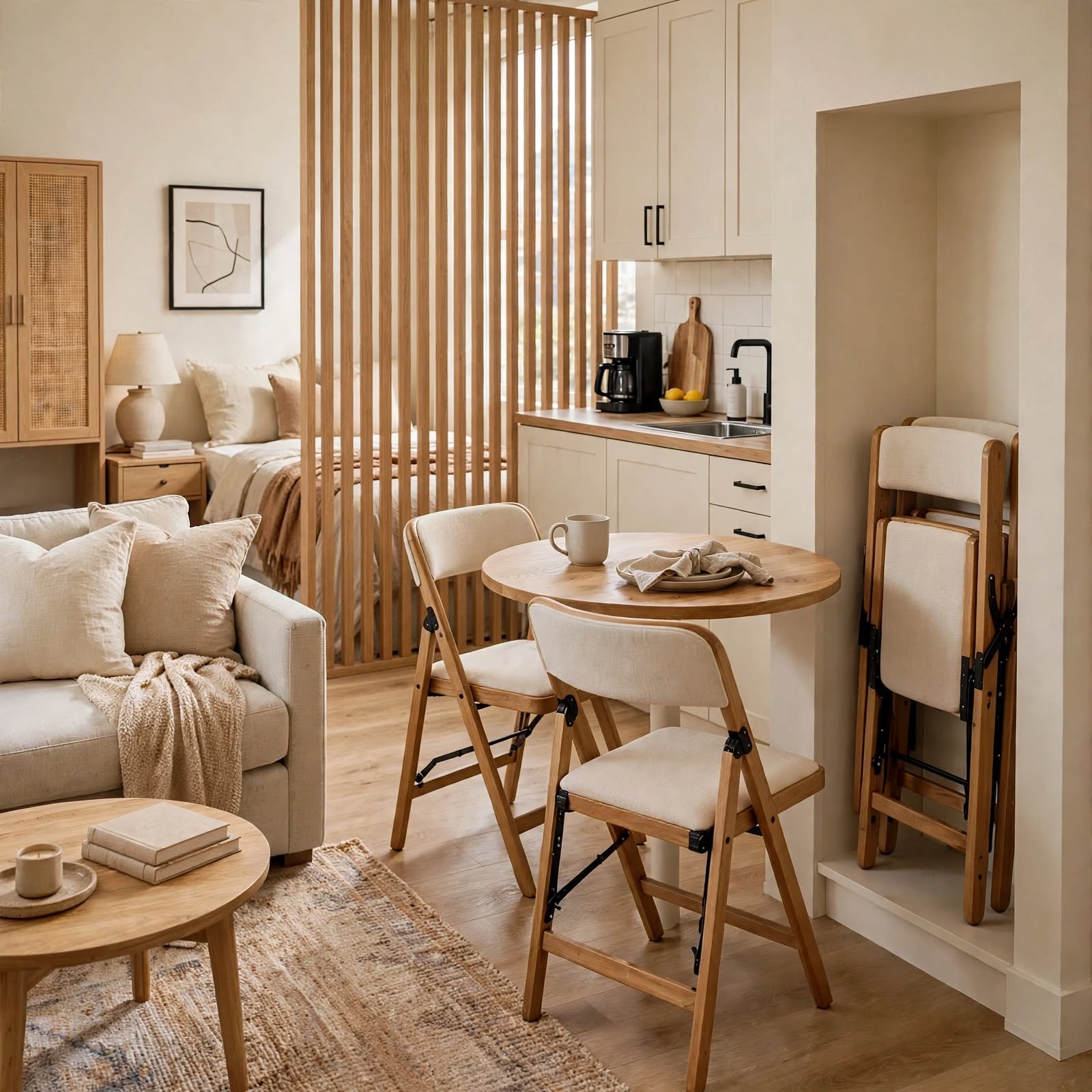 11. Fold-Flat Dining Chairs for Studio Apartment