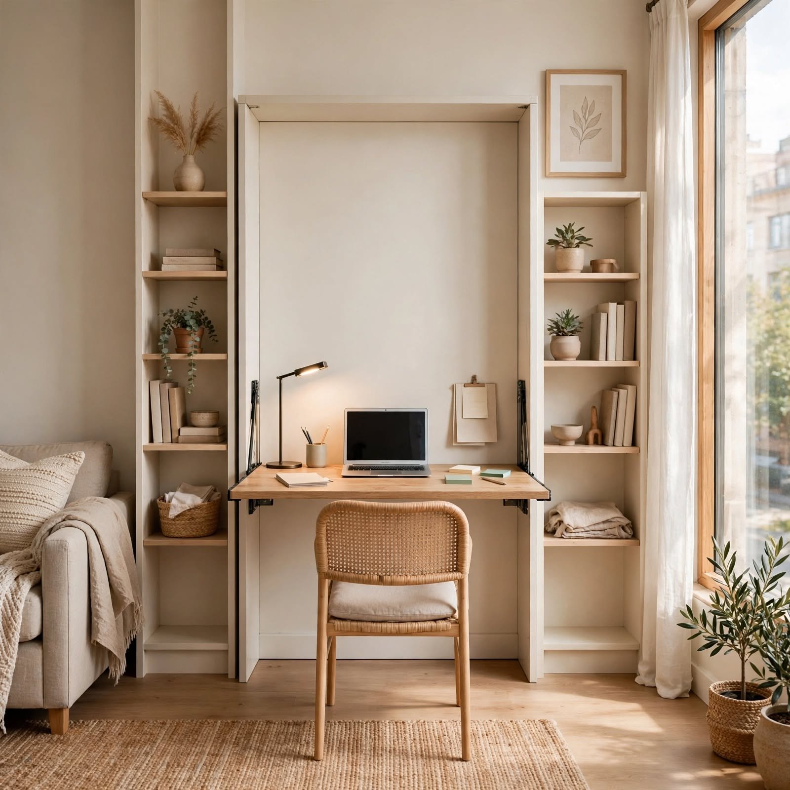 1. Fold-Out Murphy Desk for Small Apartment Living