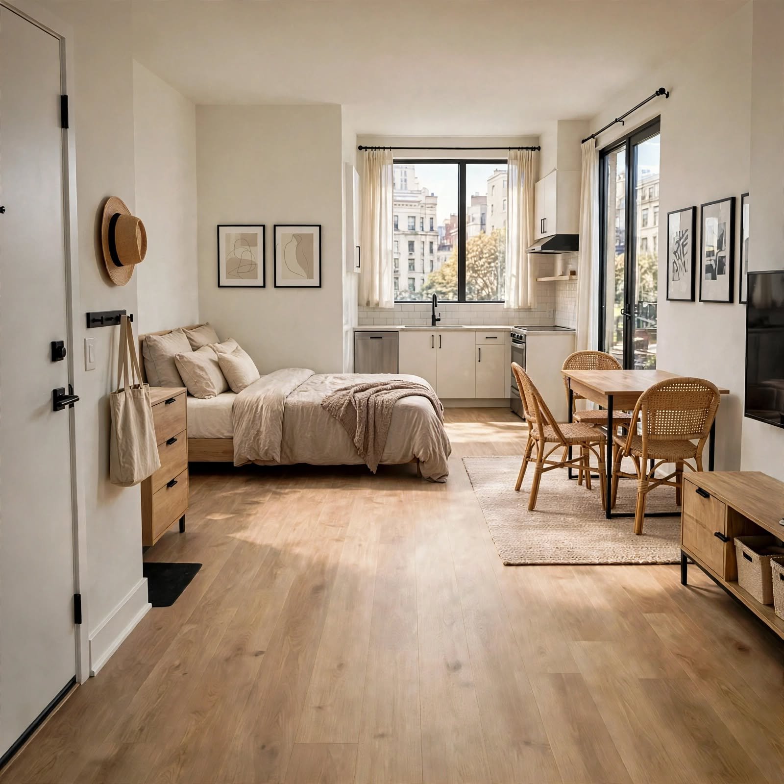 6. Furniture-Free Walkway Planning for Studio Apartment Layout