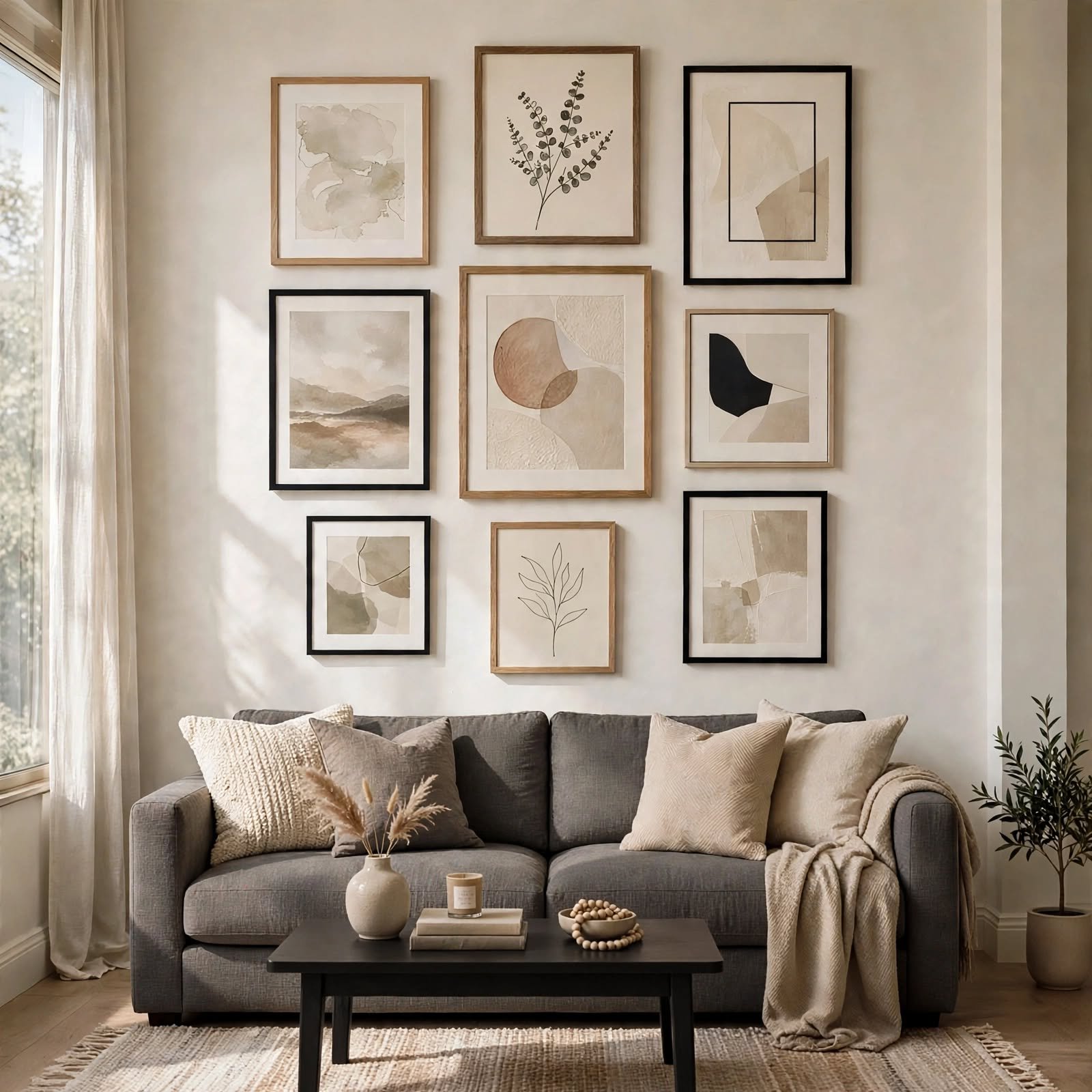 8. Gallery Wall Spacing Trick for Apartment Decor Inspiration