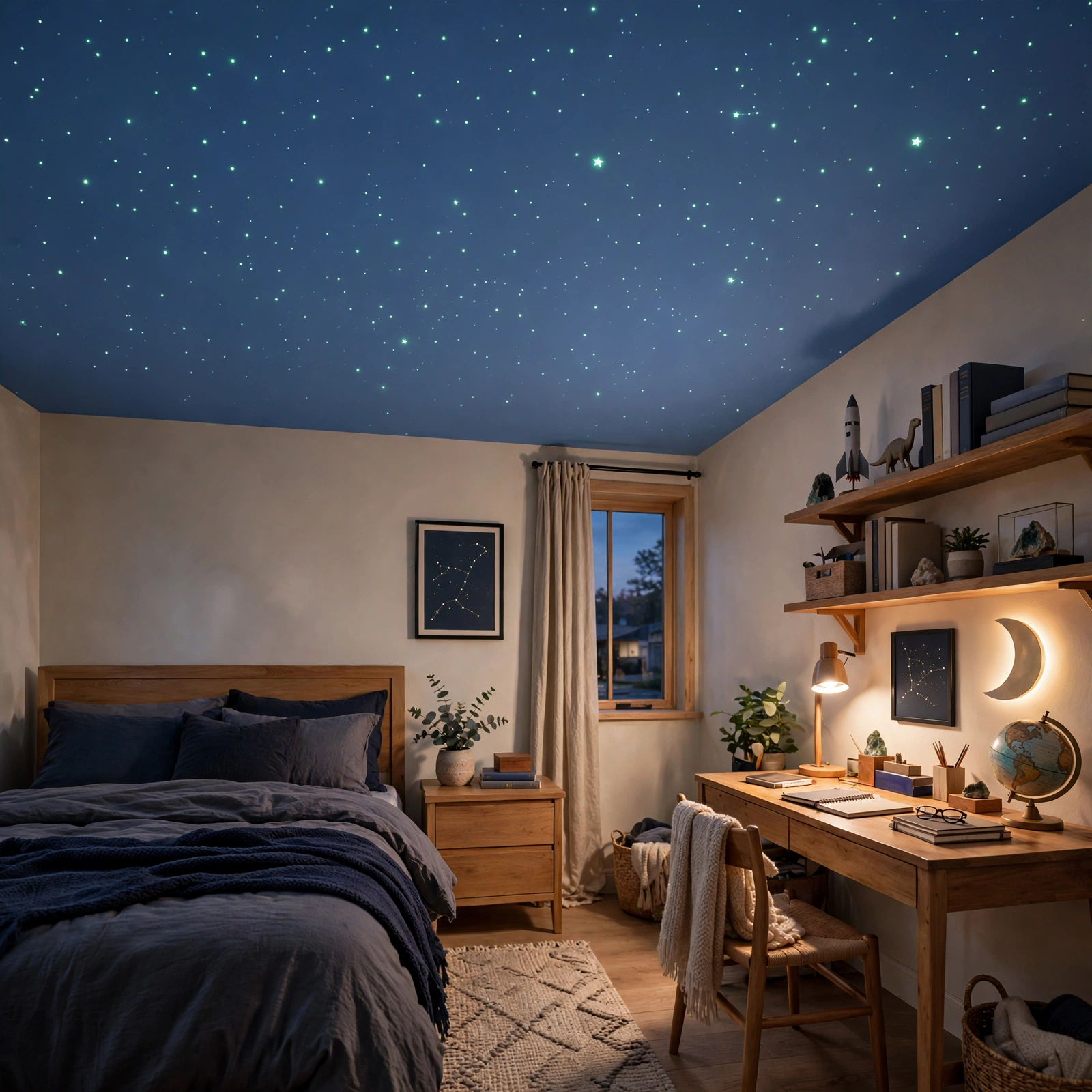 10. Glow-in-the-Dark Star Ceiling for Boys Bedroom Ideas
