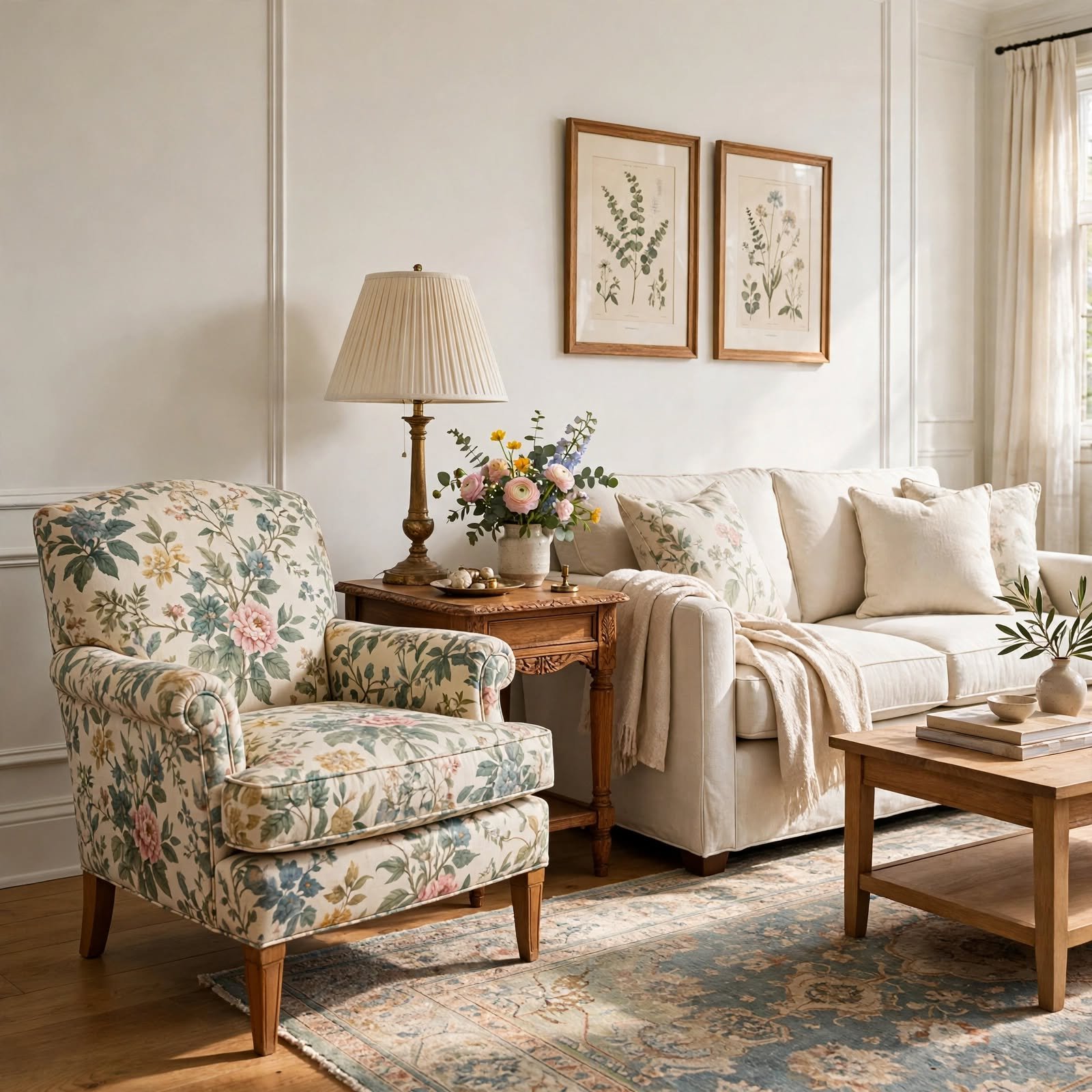 15. Grandmillennial Chintz Accent for Apartment Aesthetic Ideas