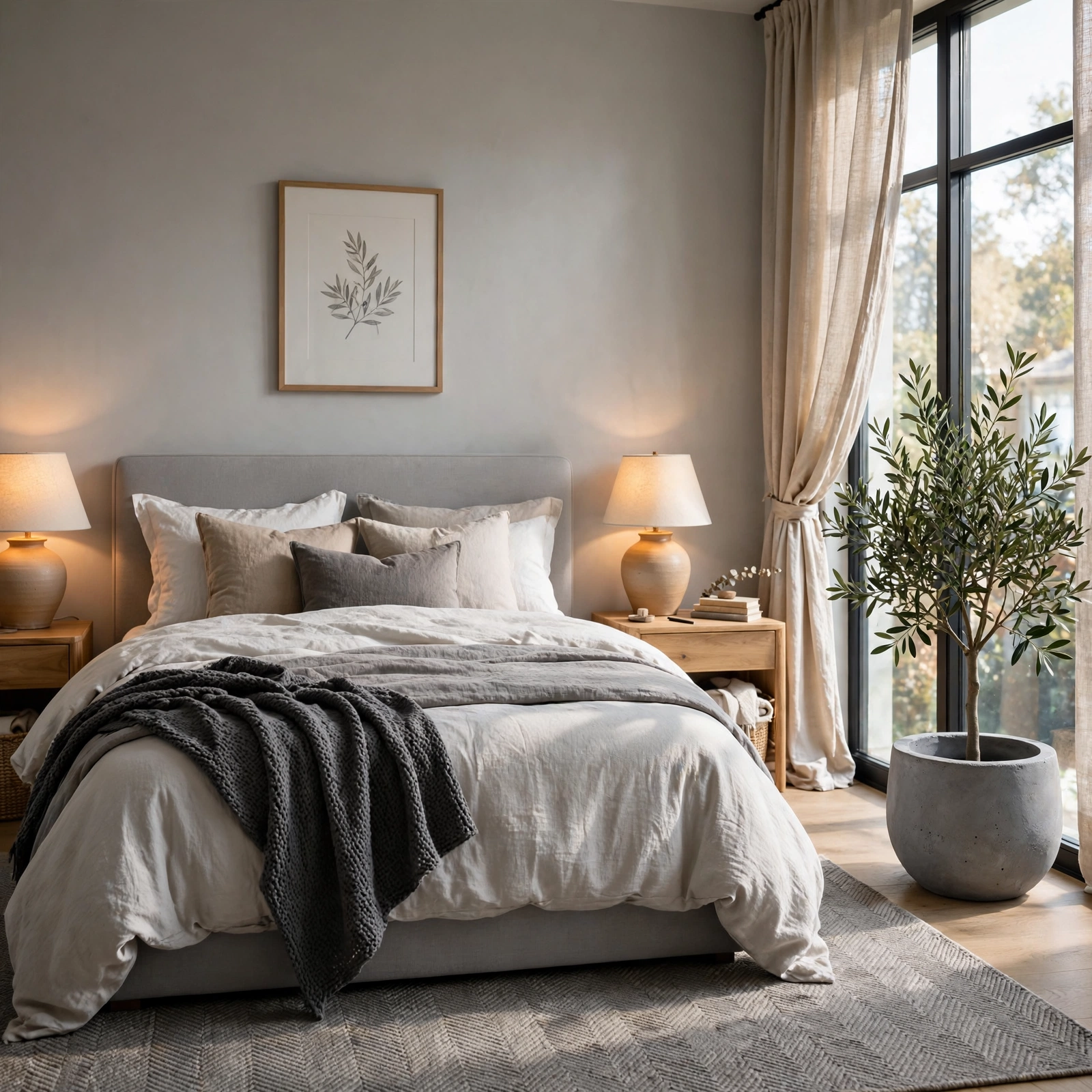 15. Grey Concrete Planter for Grey Bedroom Ideas