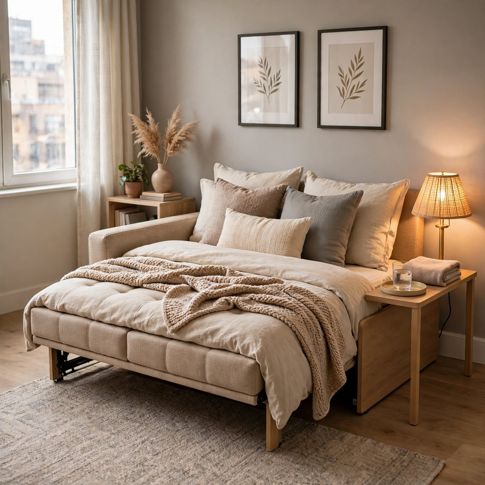 13. Guest-Ready Fold-Out Setup for Apartment Ideas
