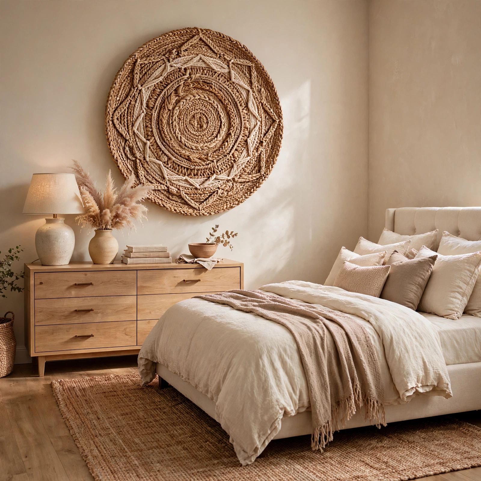 16. Hand-Knotted Wall Basket for Bedroom Decor
