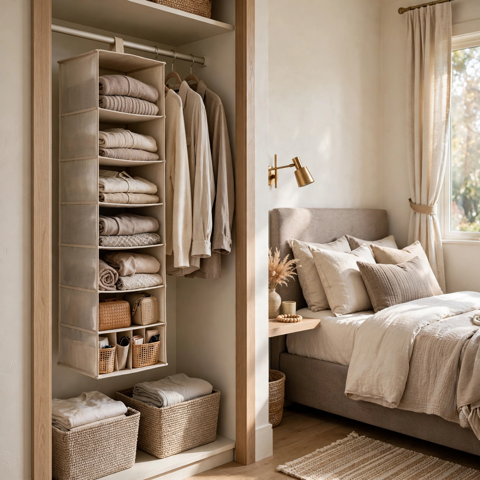 10. Hanging Closet Organizer for Small Rooms