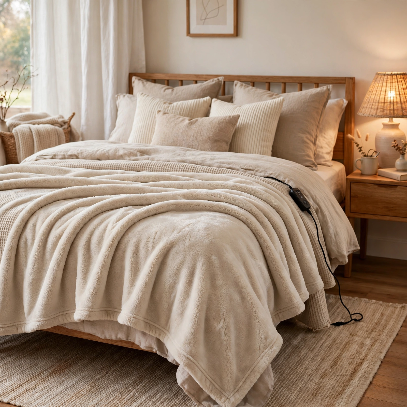 Heated Throw Blanket for Cozy Bedroom