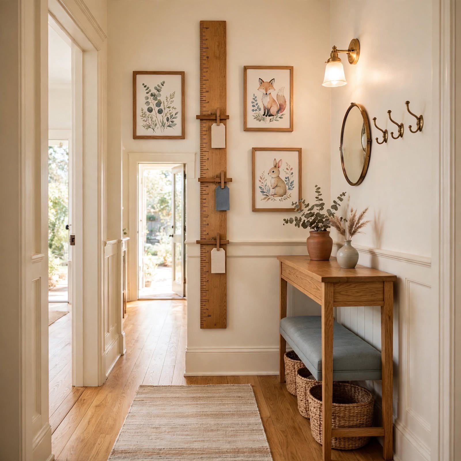 8. Kids Height Chart Wall for Hallway Wall Decor Ideas
