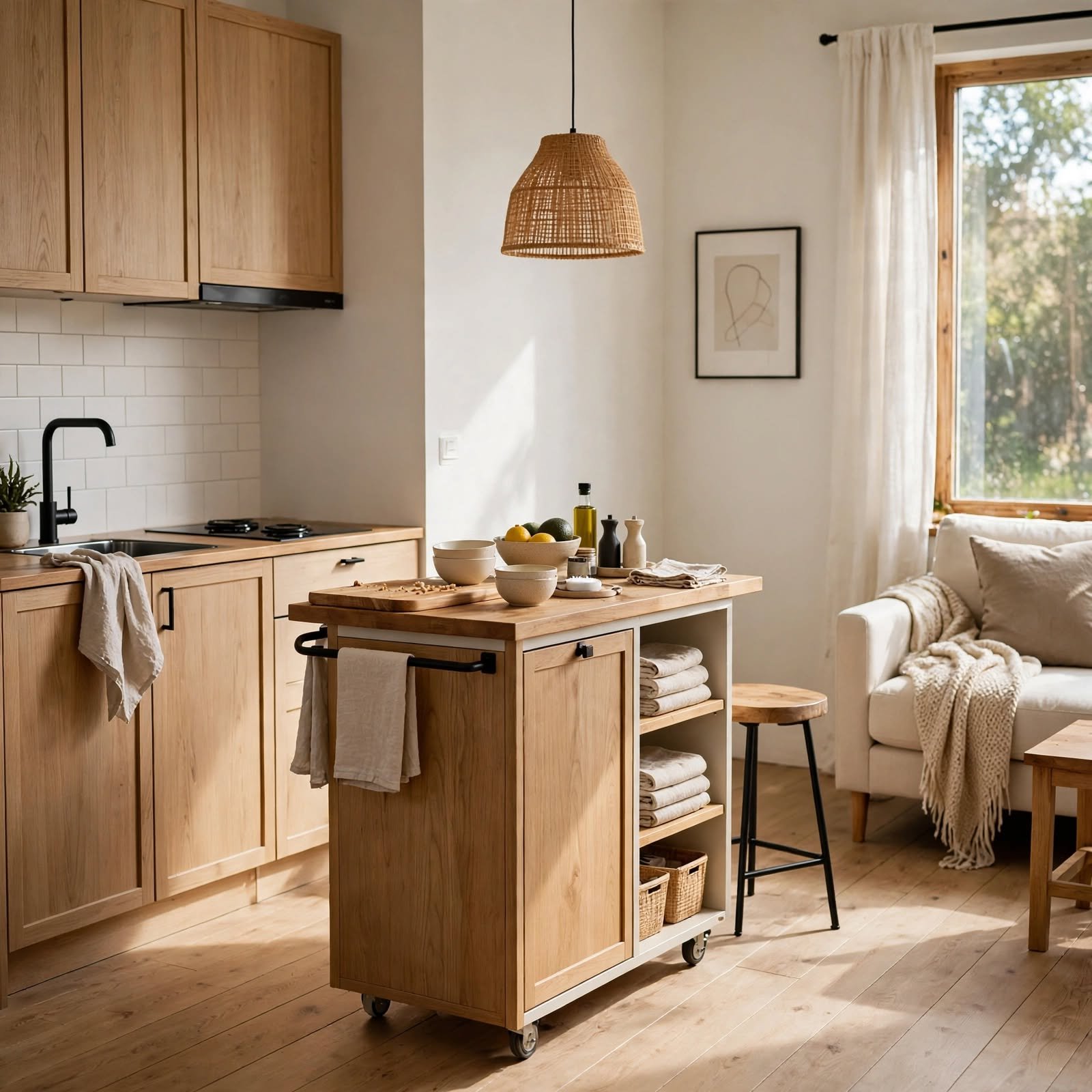 9. Kitchen Island Cart for Studio Apartment Ideas