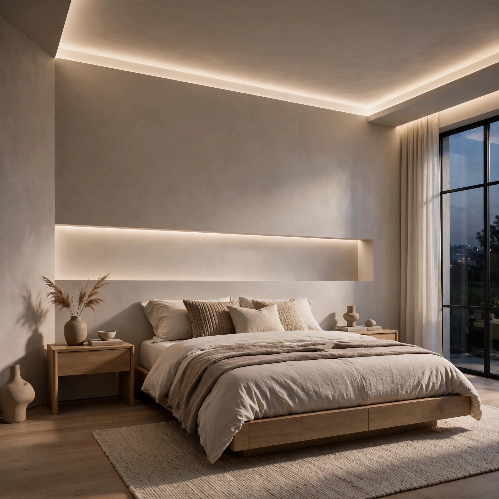 6. LED Cove Lighting for Modern Bedroom