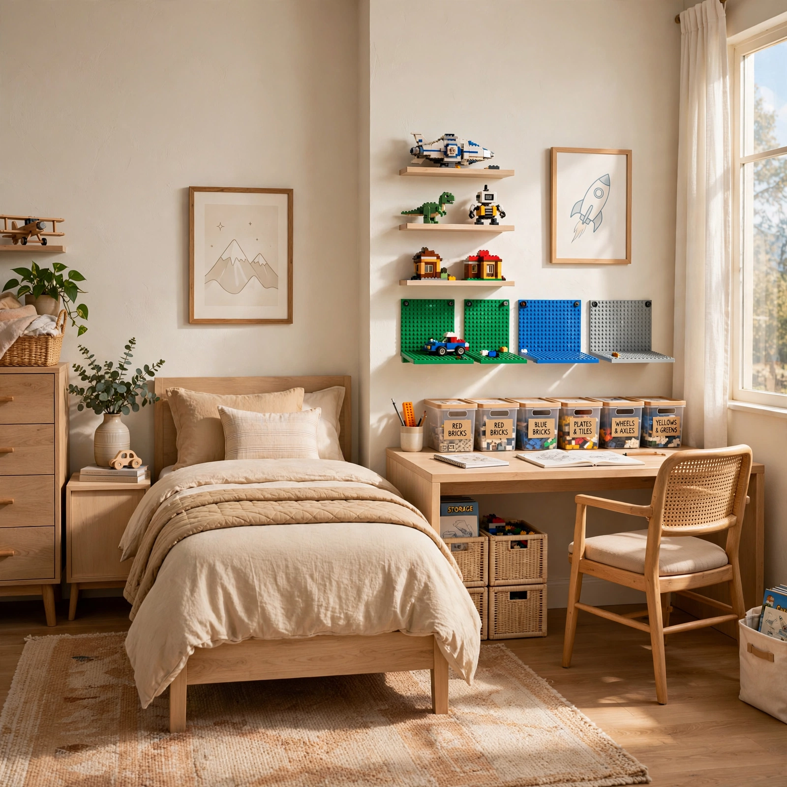 8. LEGO Building Wall for Boys Bedroom Ideas