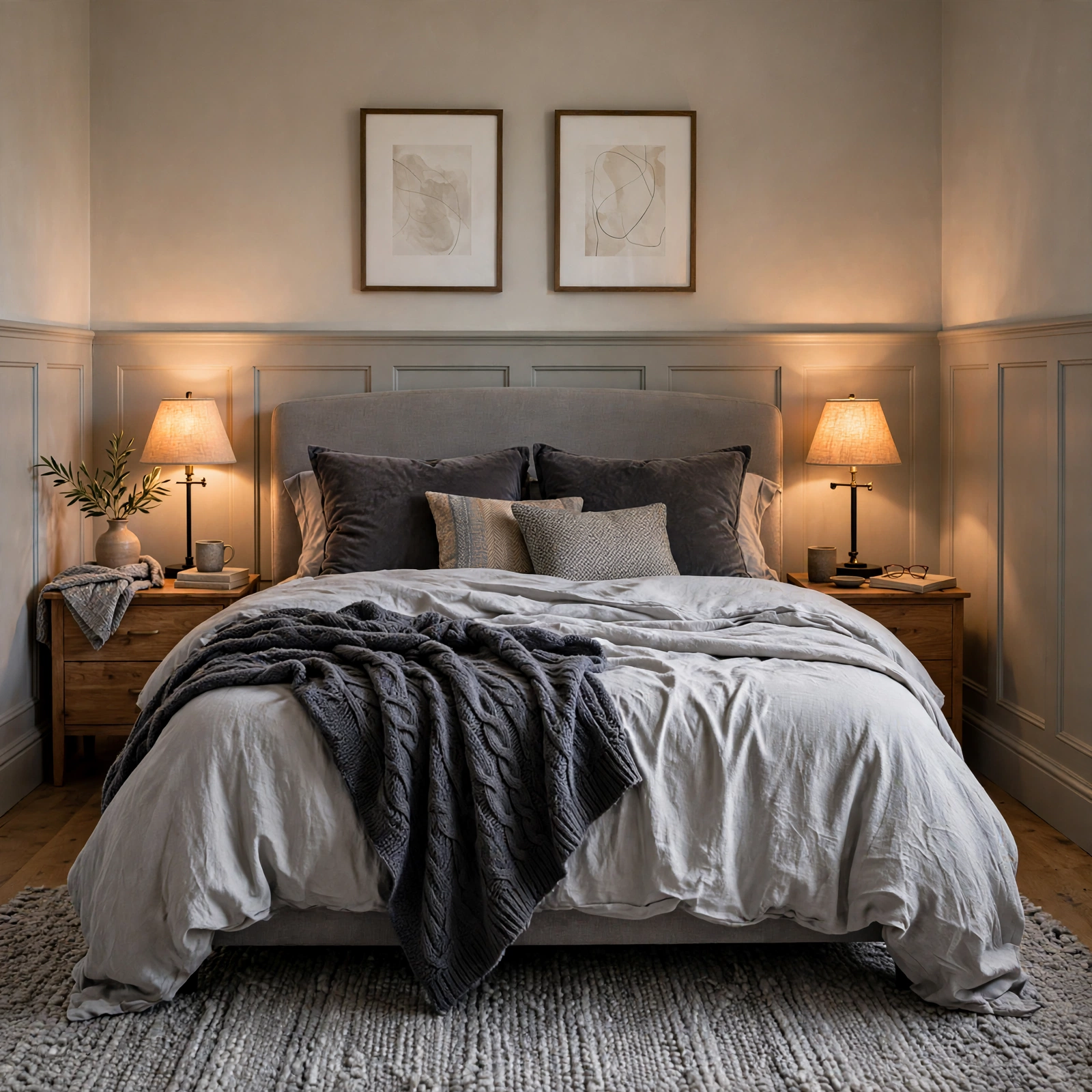 3. Layered Grey Textiles for Grey Bedroom Ideas