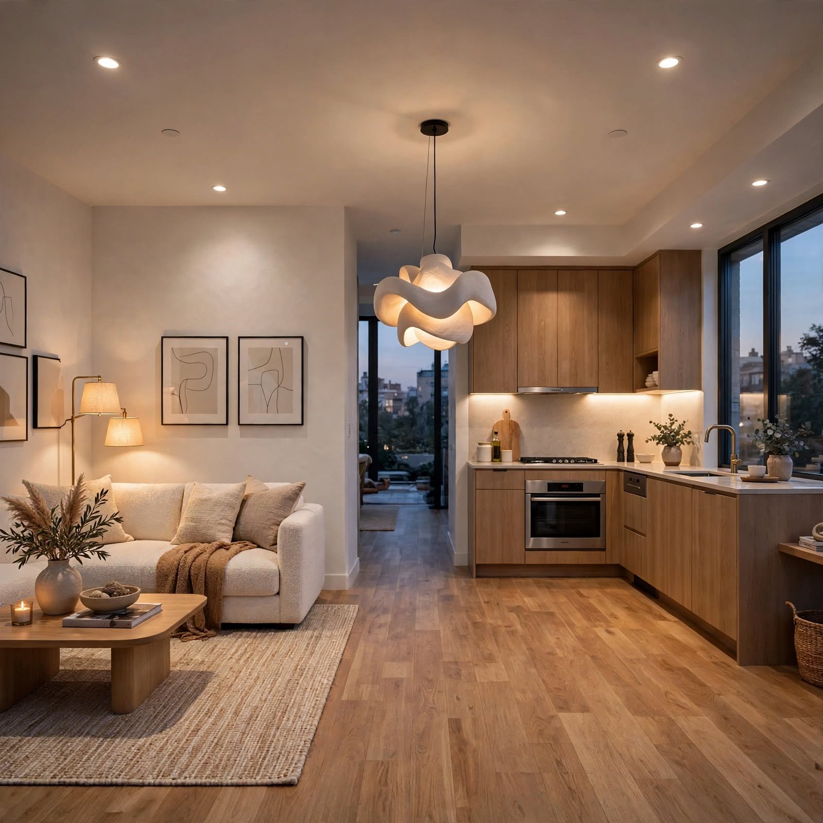 6. Layered Lighting Zones for Apartment Interior