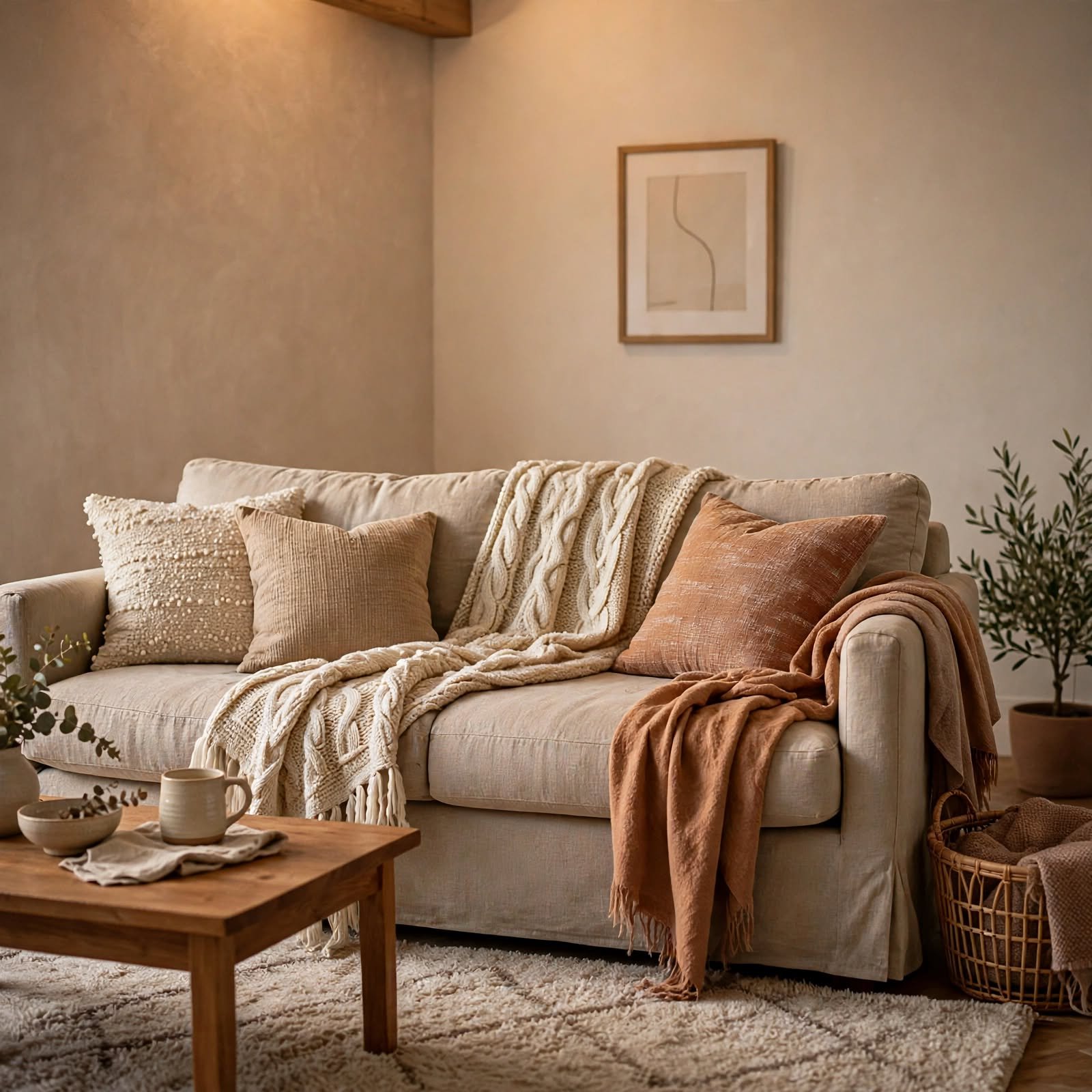 2. Layered Textile Throw for Cozy Apartment