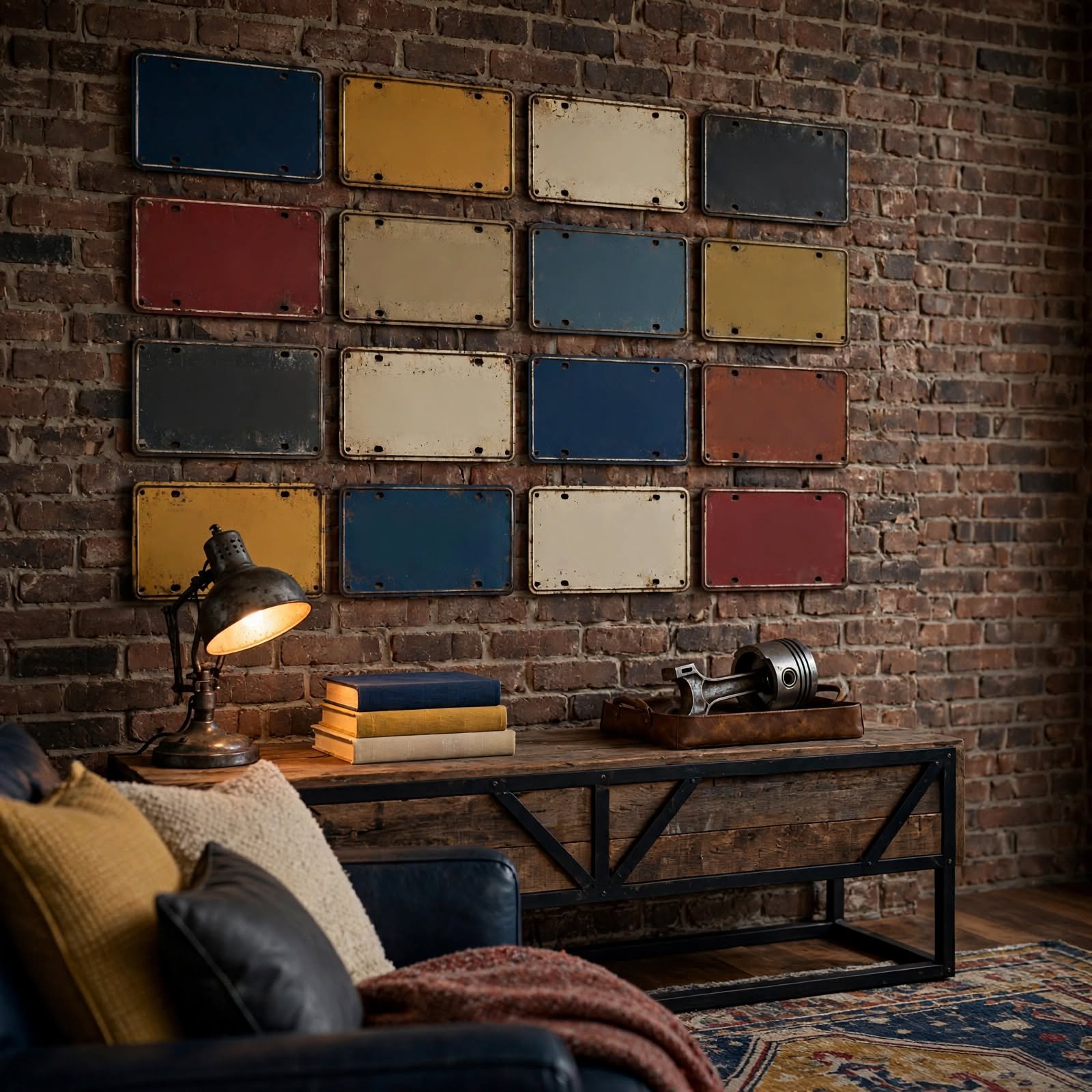 11. License Plate Collage for Room Wall Decor