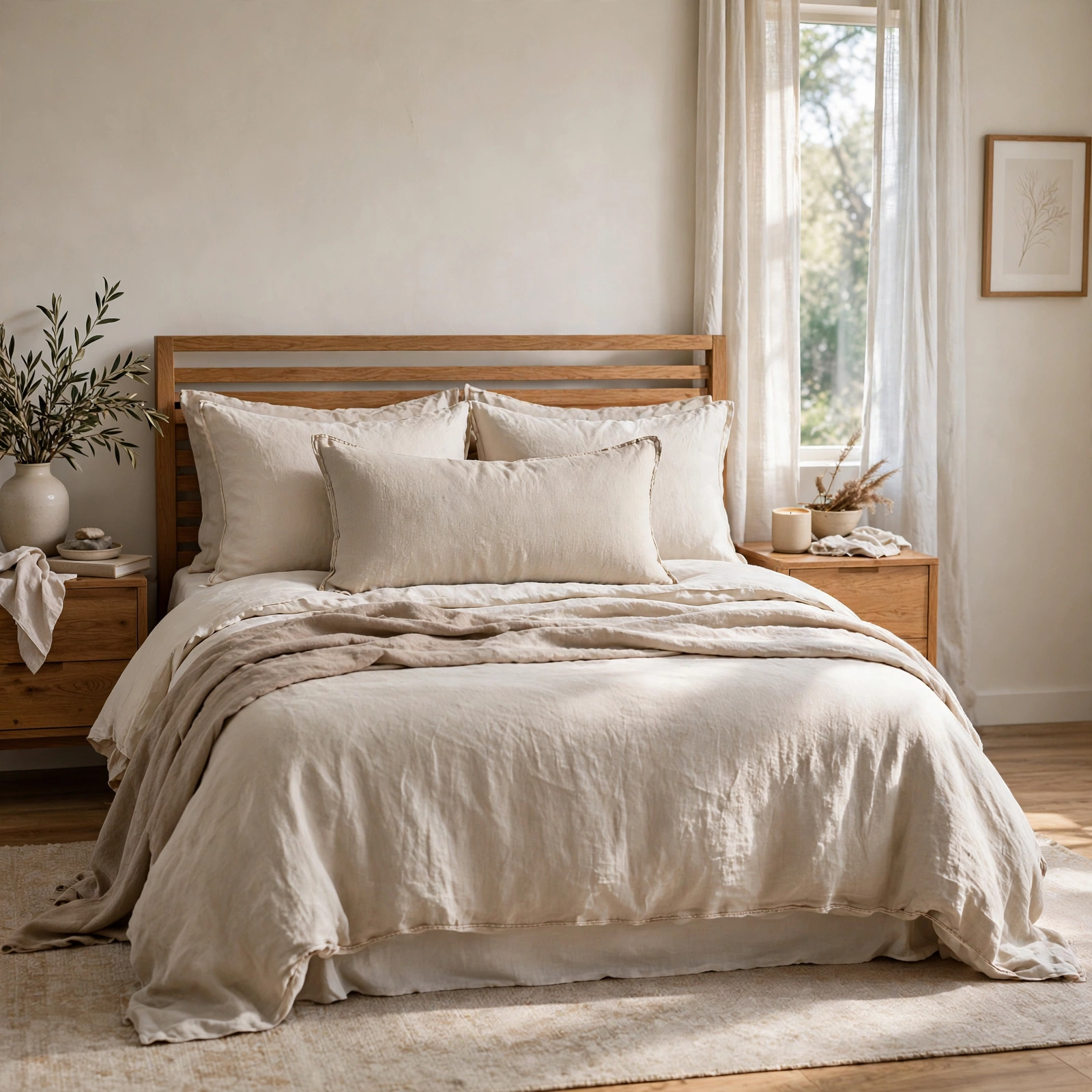 10. Linen Lumbar Pillow for Room Decor Ideas Bedroom
