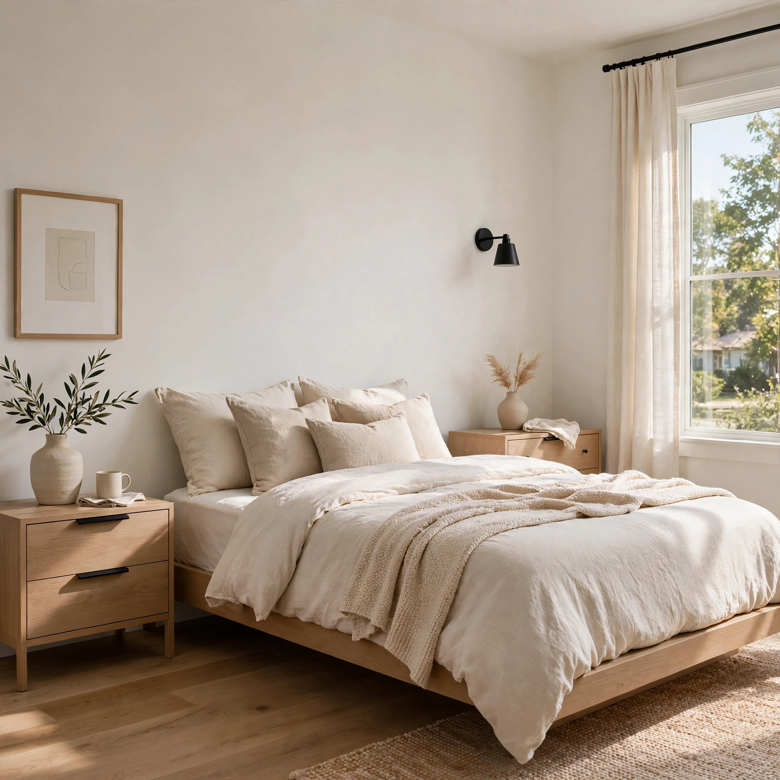 8. Matte Black Hardware for Minimalist Bedroom