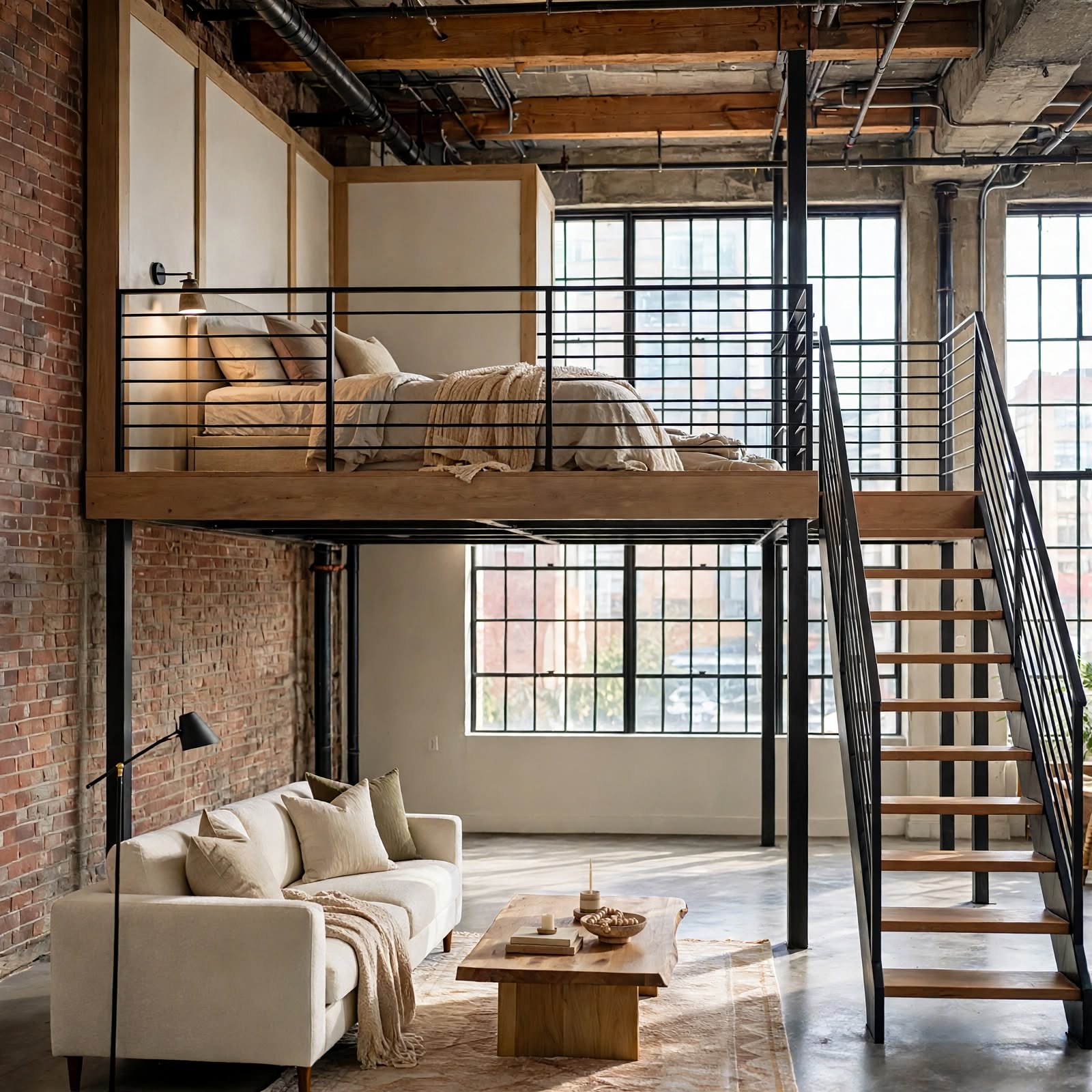 2. Mezzanine Sleeping Level for Loft Apartment