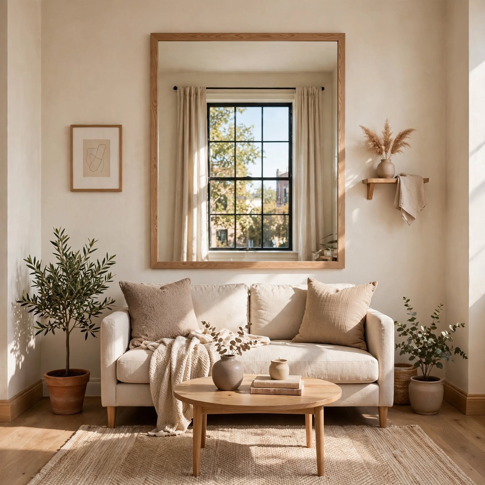 1. Mirror-Opposite-Window Placement for Small Apartment Decorating
